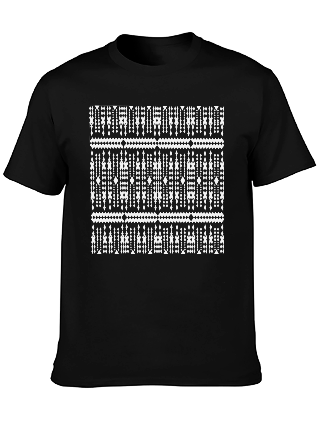Black Geometric Print Black T-Shirt view 3
