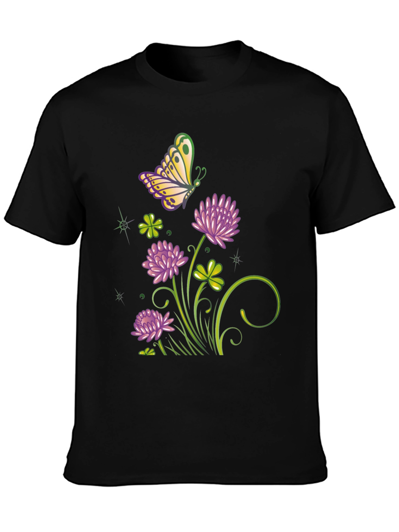 Black Clover & Butterfly Graphic Tee - Stylish & Unique view 3