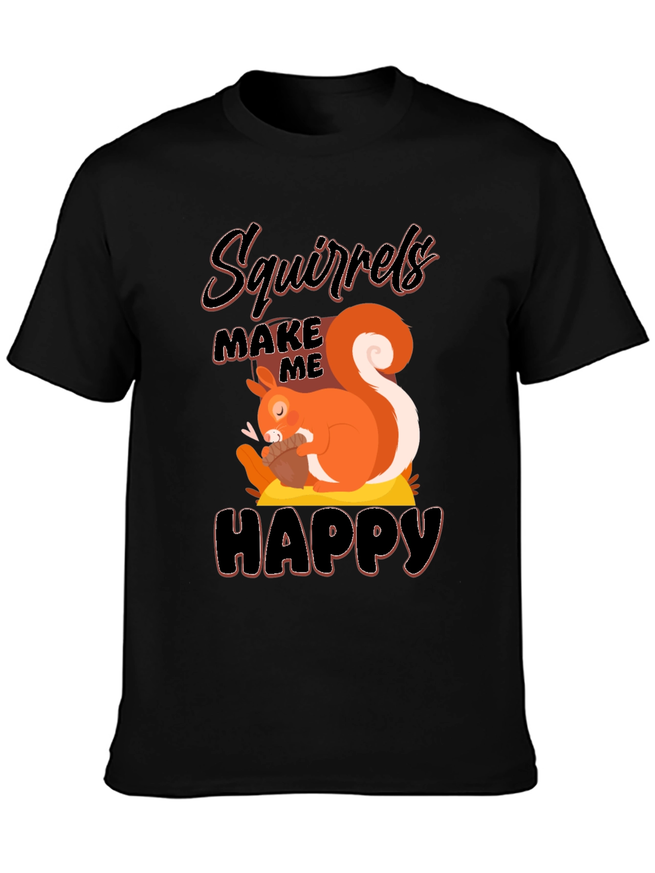 Black Squirrels Make Me Happy T-Shirt view 3