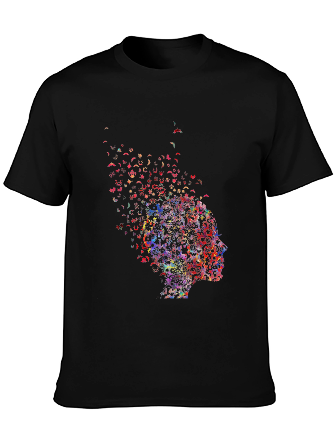 Black Abstract Mind T-Shirt - Artistic Graphic Tee view 3