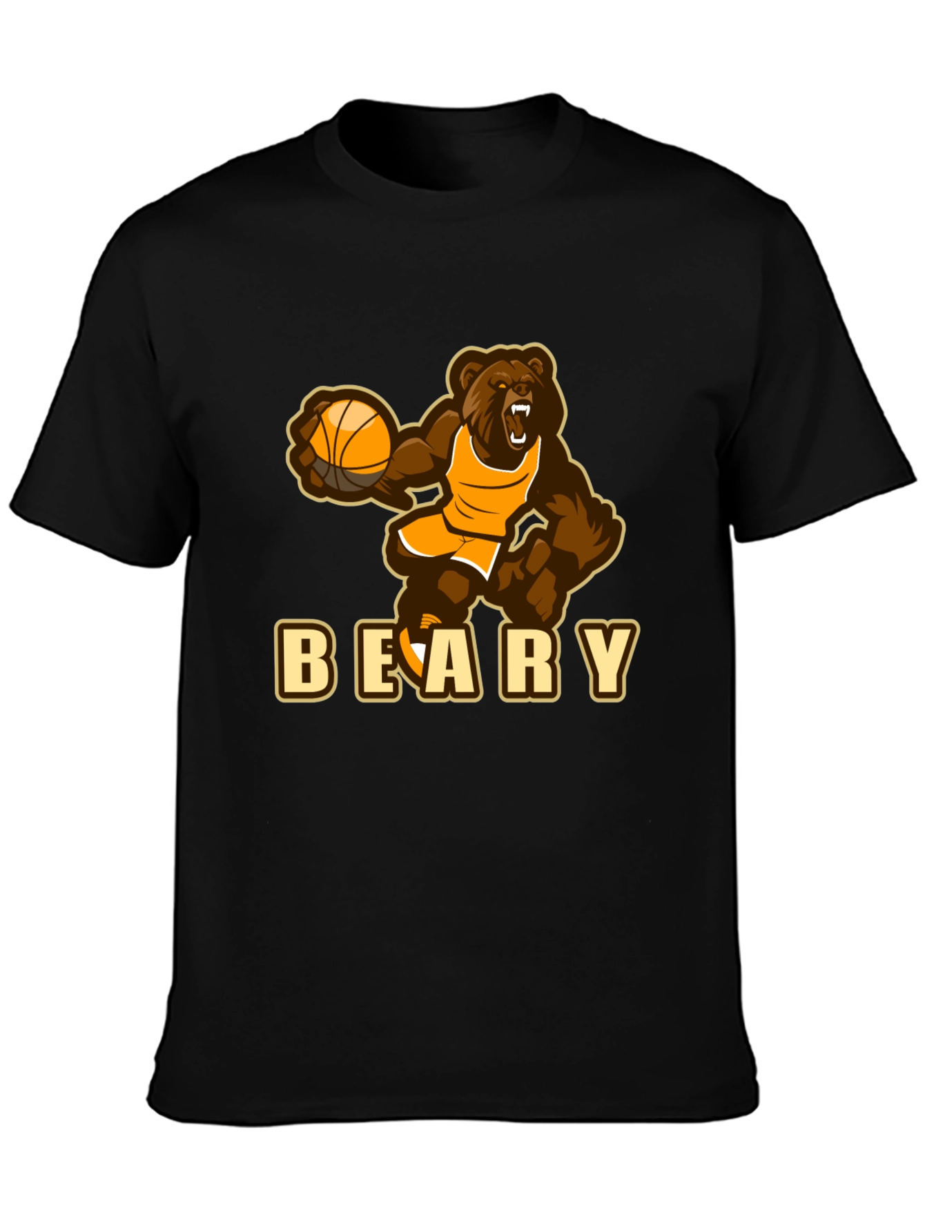 Black Beary Basketball T-Shirt - Funny Sports Tee view 3