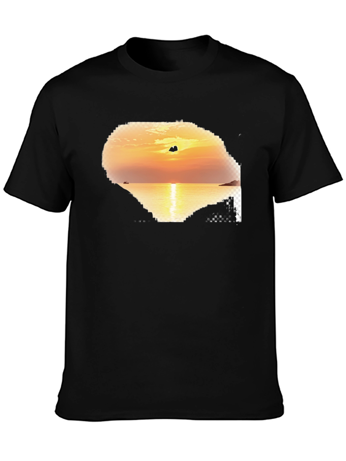 Black Sunset Beach Graphic Tee - Coastal Vibes view 3