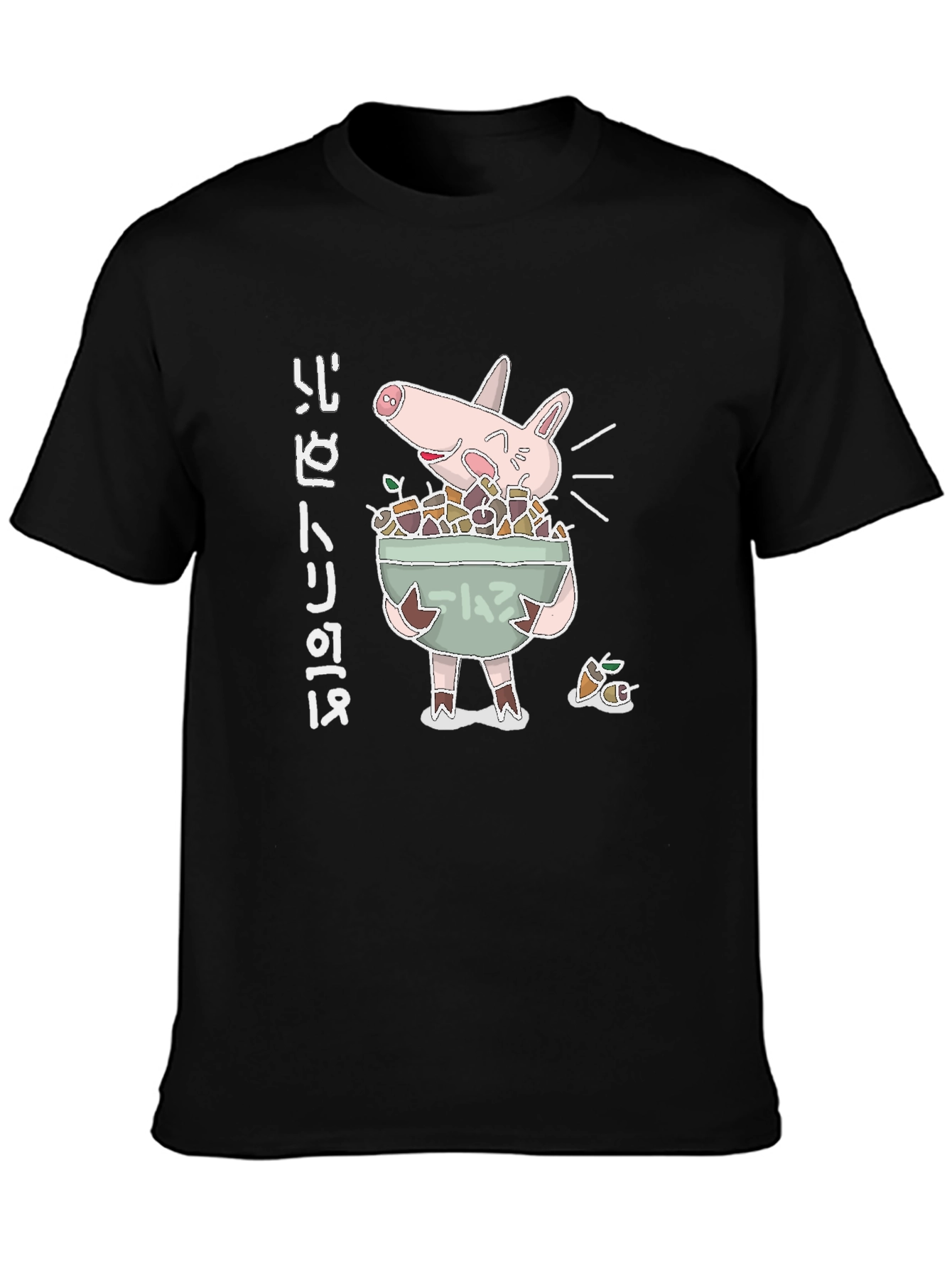 Black Pig Ramen Bowl Graphic Tee - Unique Anime Style view 3