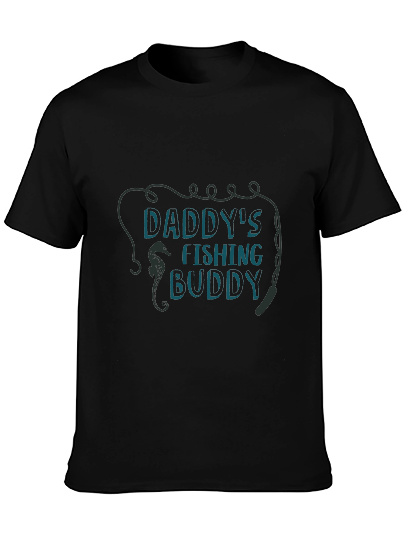 Black Daddy's Fishing Buddy Graphic Tee view 3