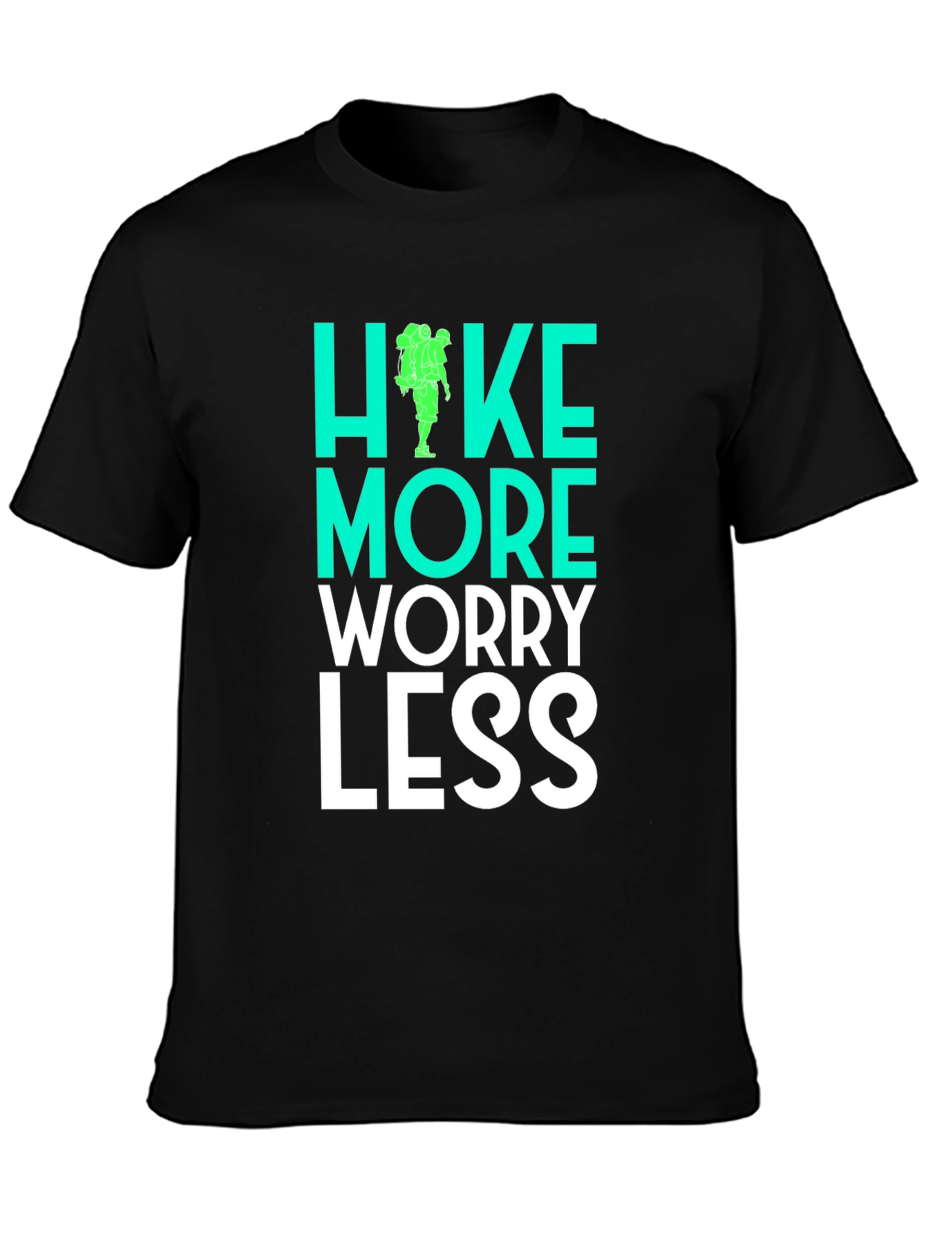 Black Hike More Worry Less Graphic Tee view 3