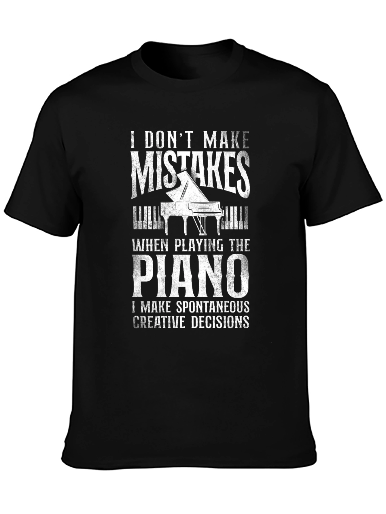 Black Piano Player's T-Shirt: Spontaneous Creative Decisions view 3