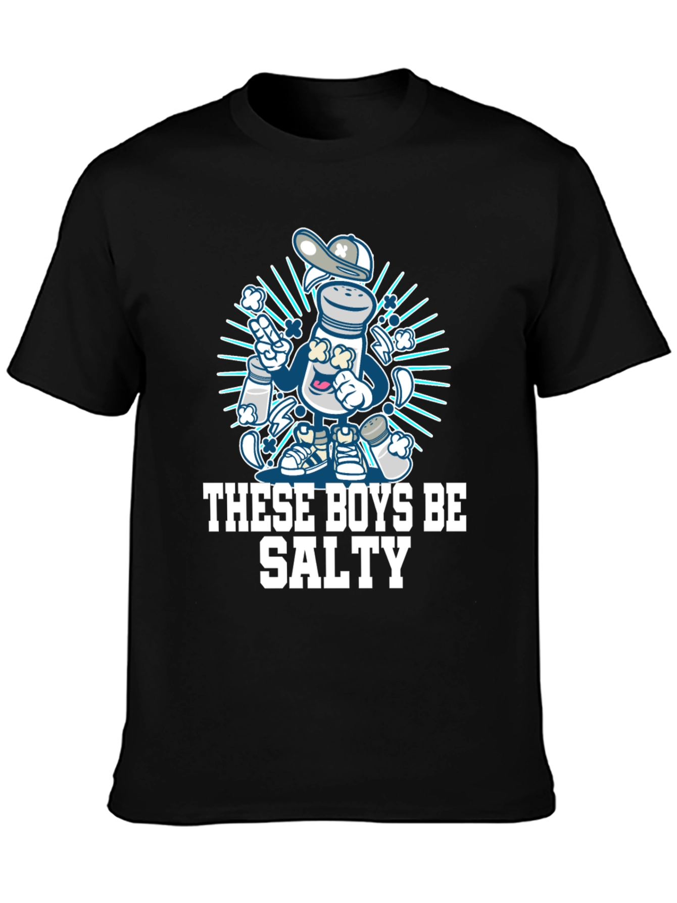 Black Salty Graphic Tee - These Boys Be Salty Funny T-Shirt view 3
