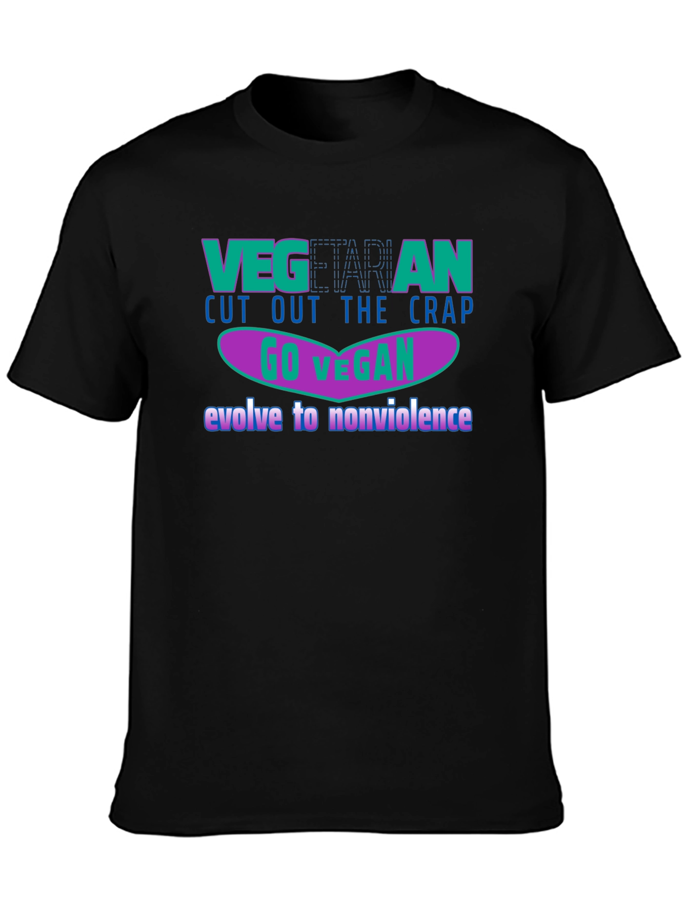 Black Vegan Lifestyle Graphic T-Shirt view 3