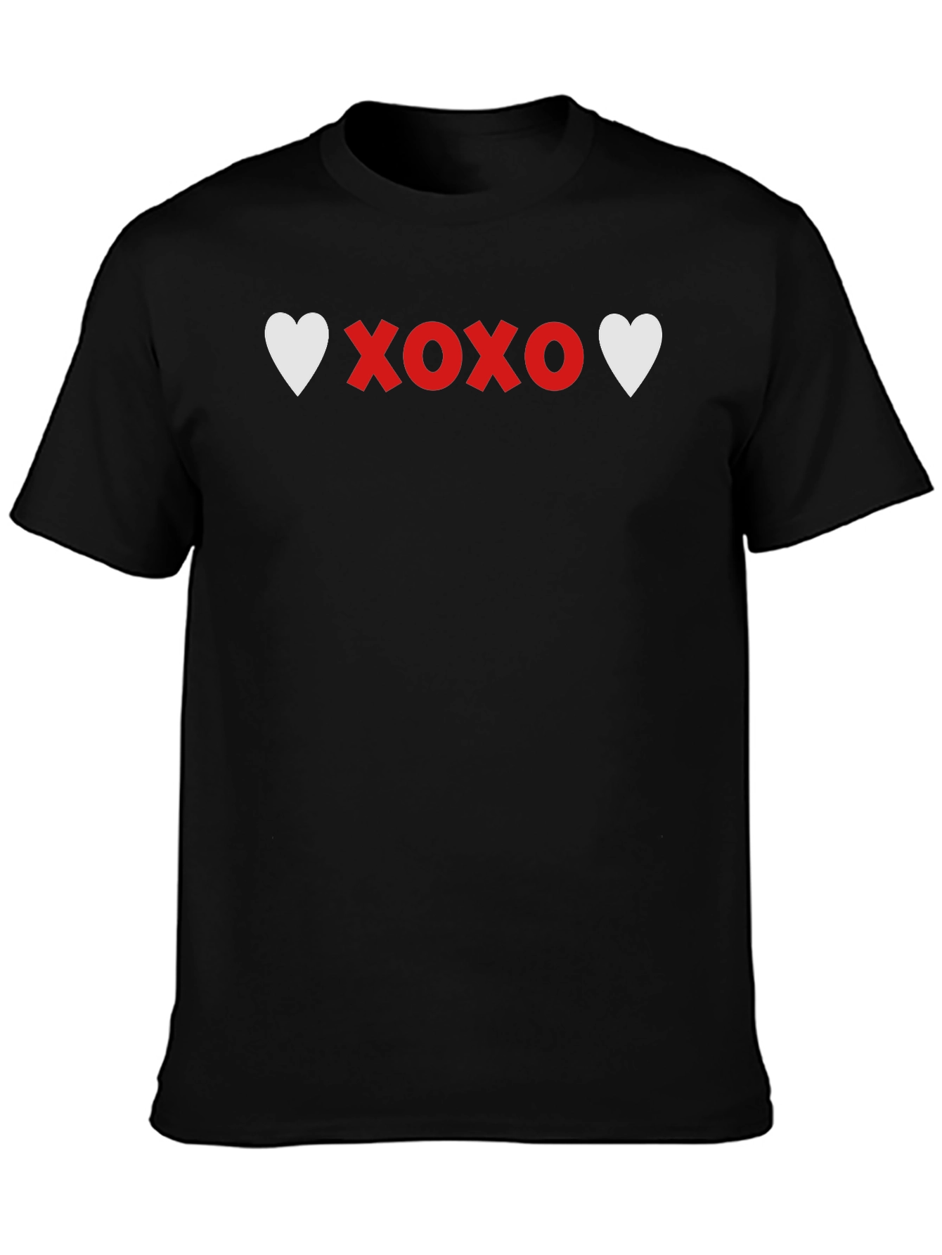Black Heart XOXO Graphic Tee - Soft Black Casual T-Shirt view 3