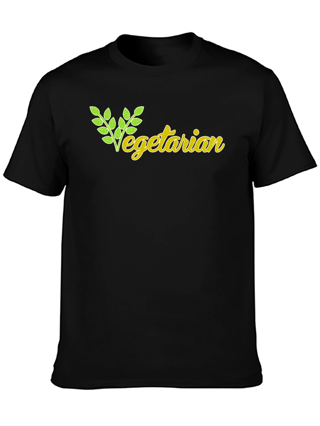 Black Vegetarian Graphic T-Shirt - Black view 3