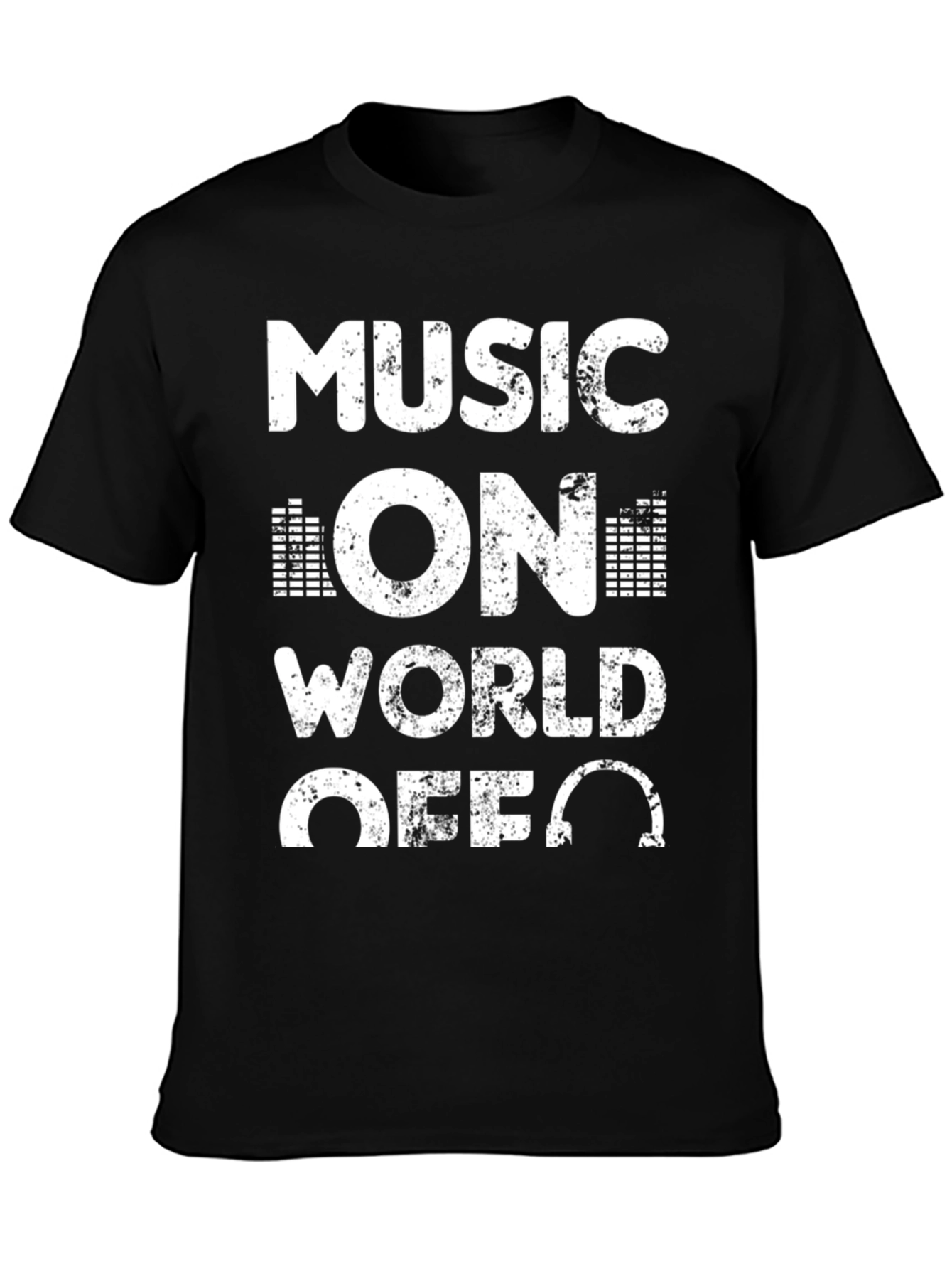 Black Music On World Off Graphic T-Shirt view 3