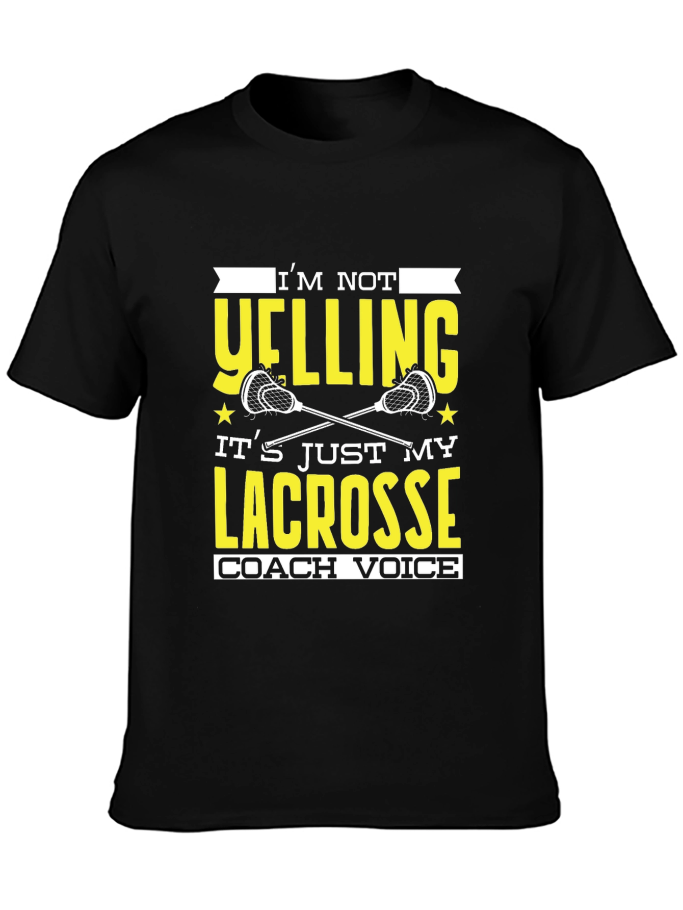 Black Lacrosse Coach Novelty Graphic T-Shirt view 3