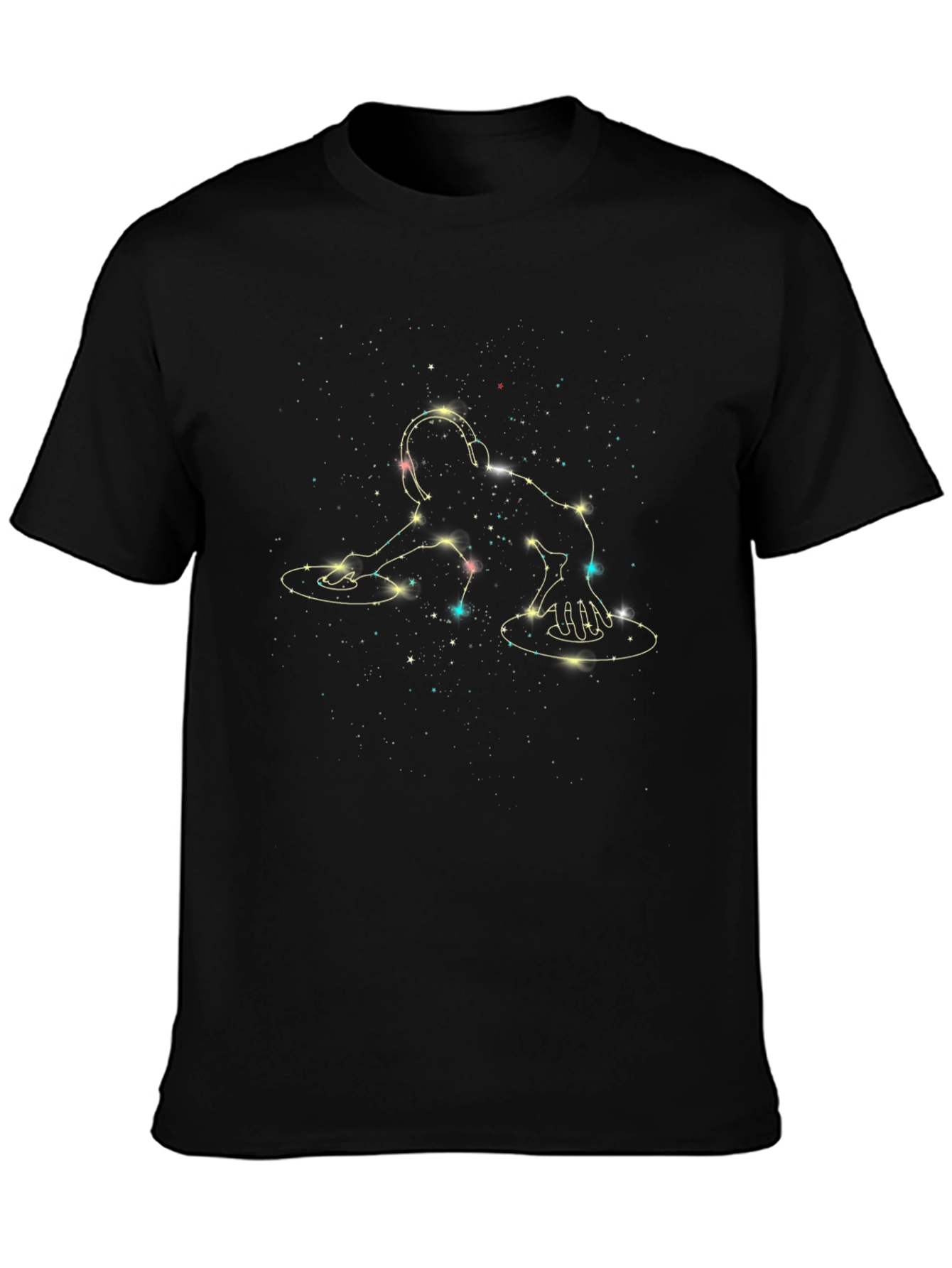 Black DJ Constellation Graphic Black T-Shirt view 3