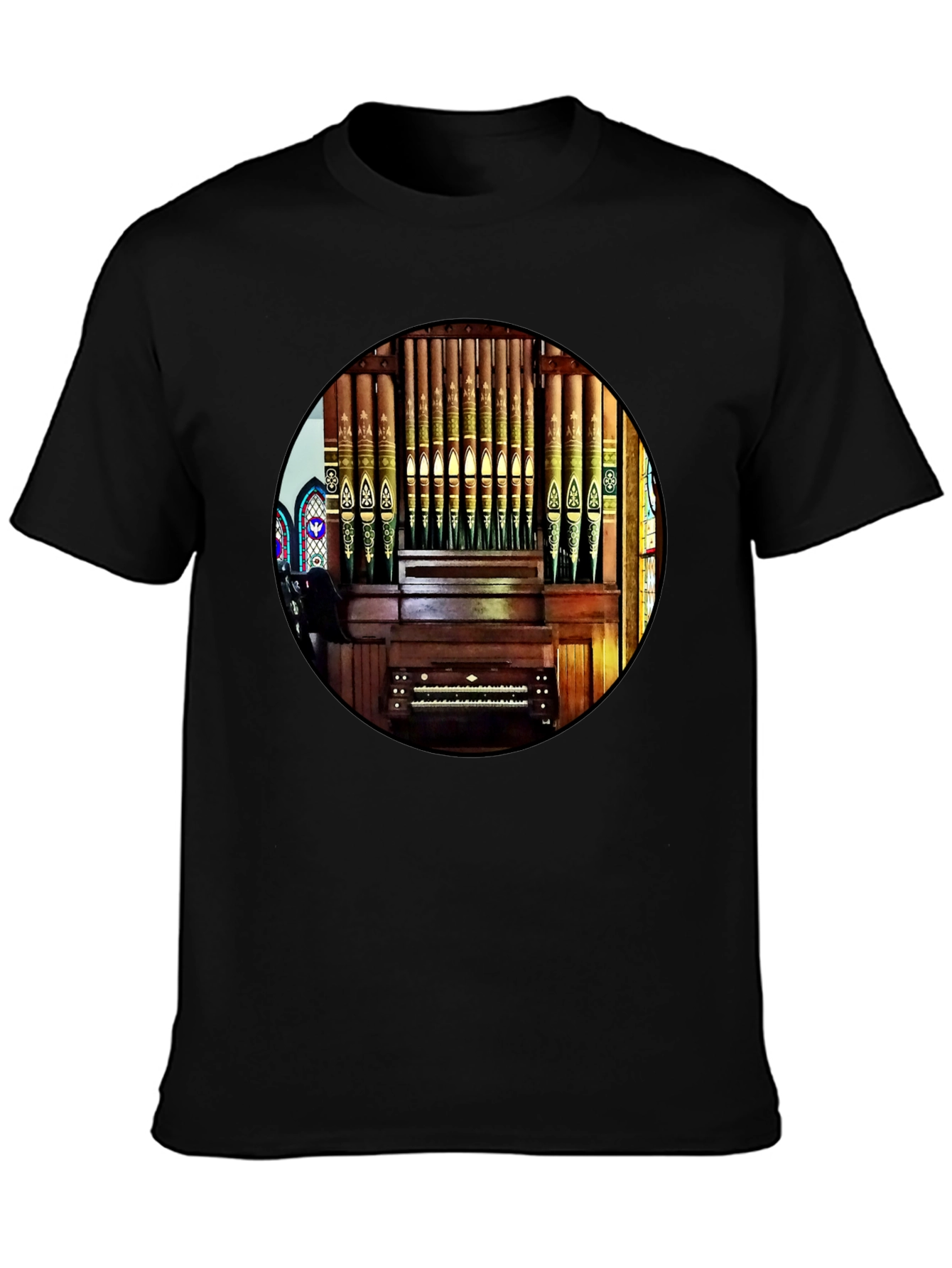 Black Vintage Organ T-Shirt view 3