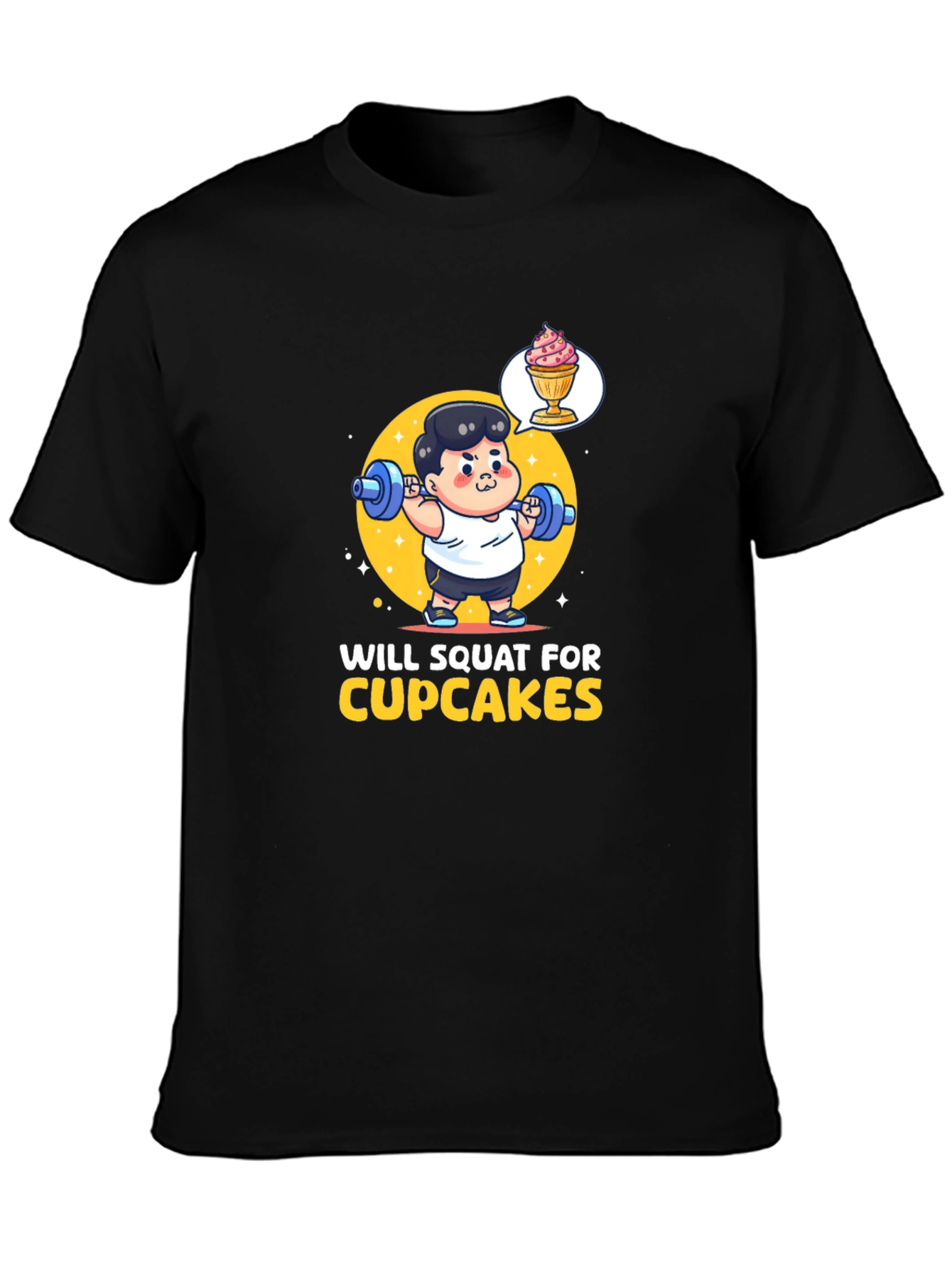 Black Will Squat for Cupcakes Graphic Tee view 3