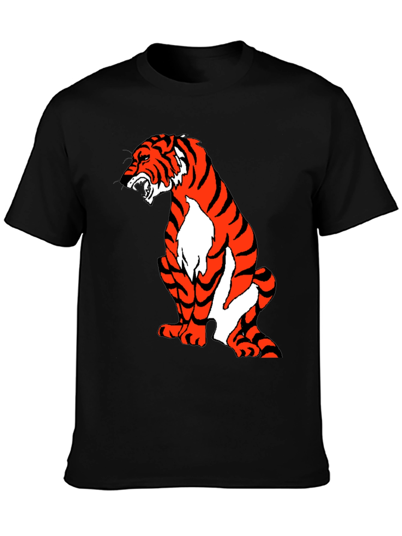 Black Tiger Graphic Black T-Shirt view 3