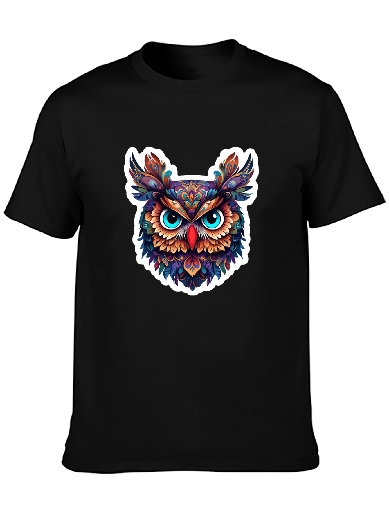Black Men's Black Owl Graphic Tee view 3