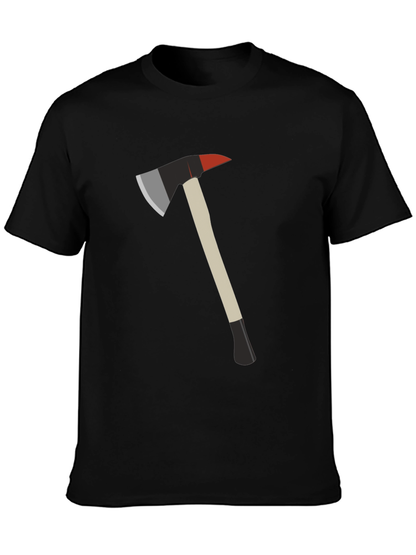 Black Fire Axe Graphic Tee - Black Cotton T-Shirt view 3