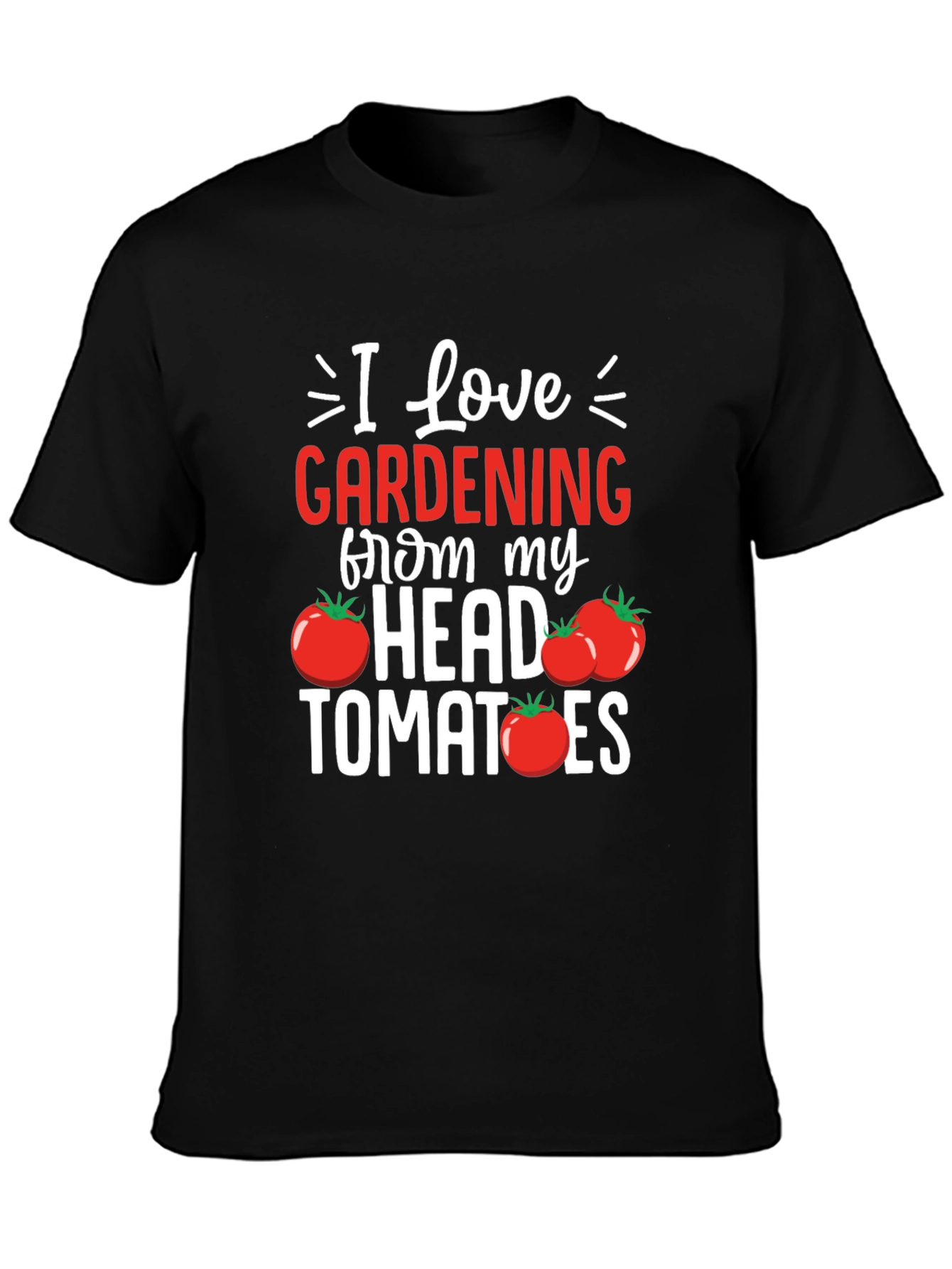 Black Gardening Tomato T-Shirt view 3
