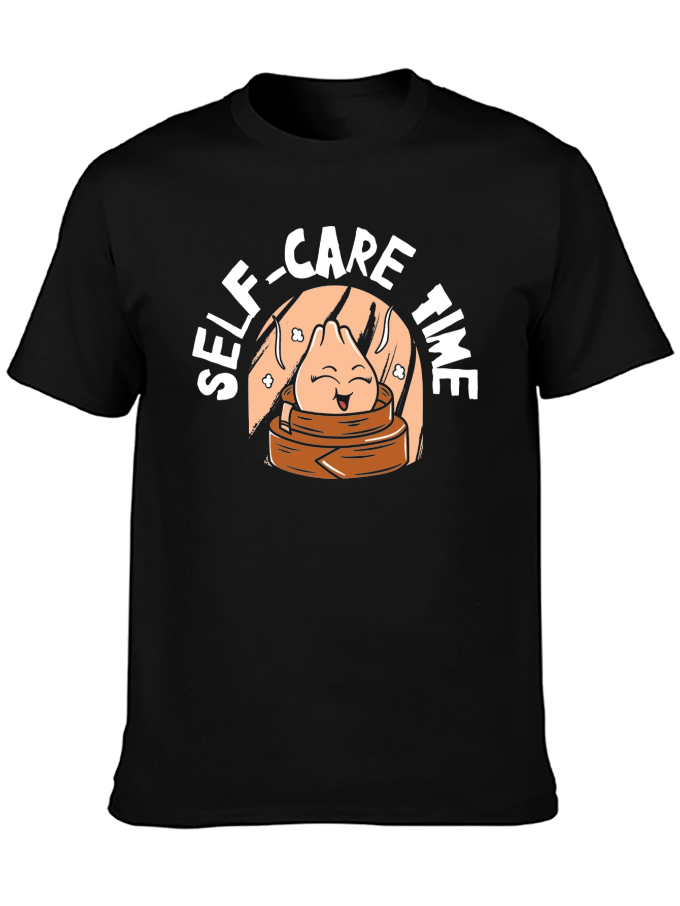 Black Self-Care Time Dumpling T-Shirt view 3