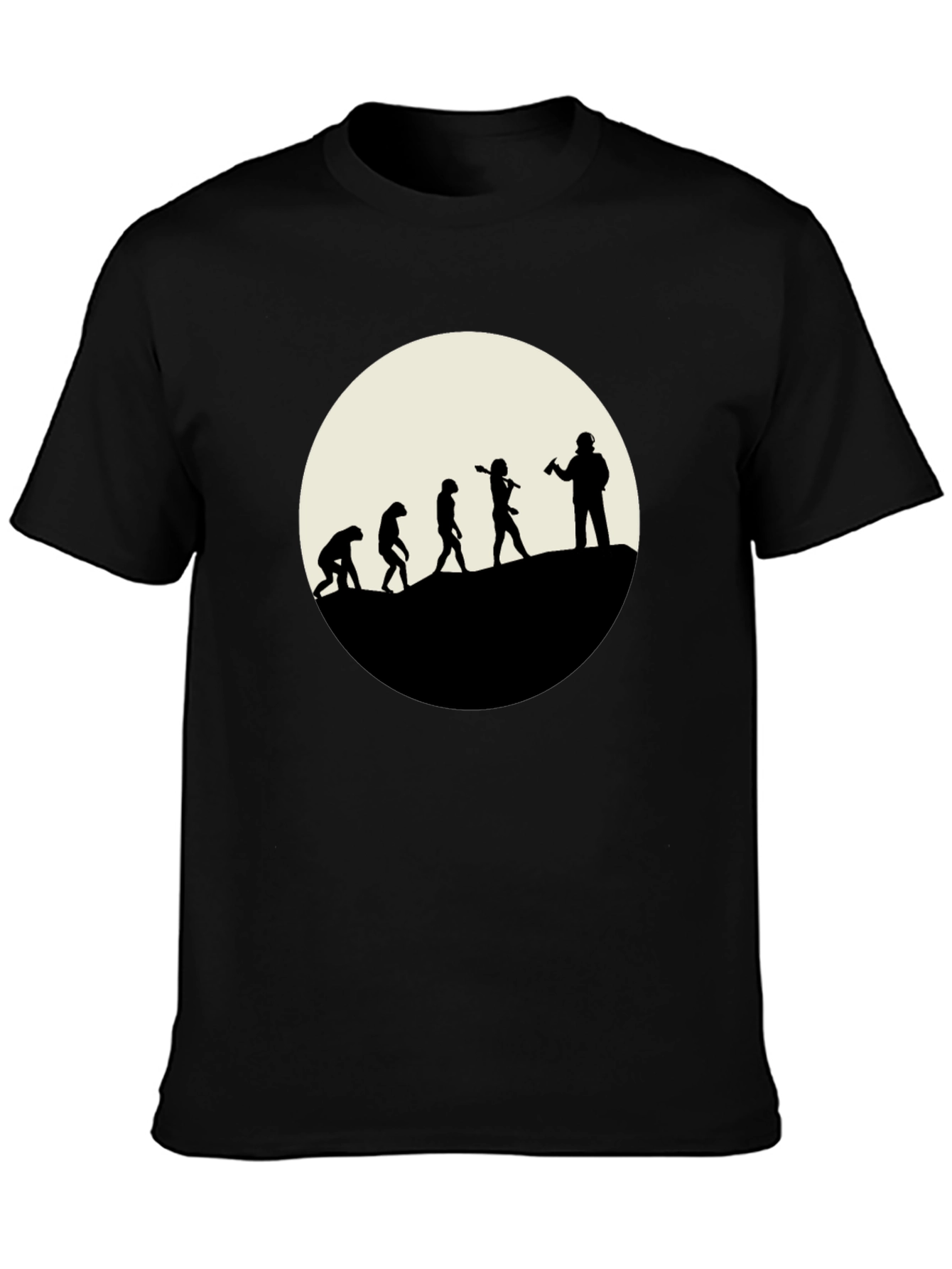 Black Evolution of the Beer Drinker - Black T-Shirt view 3