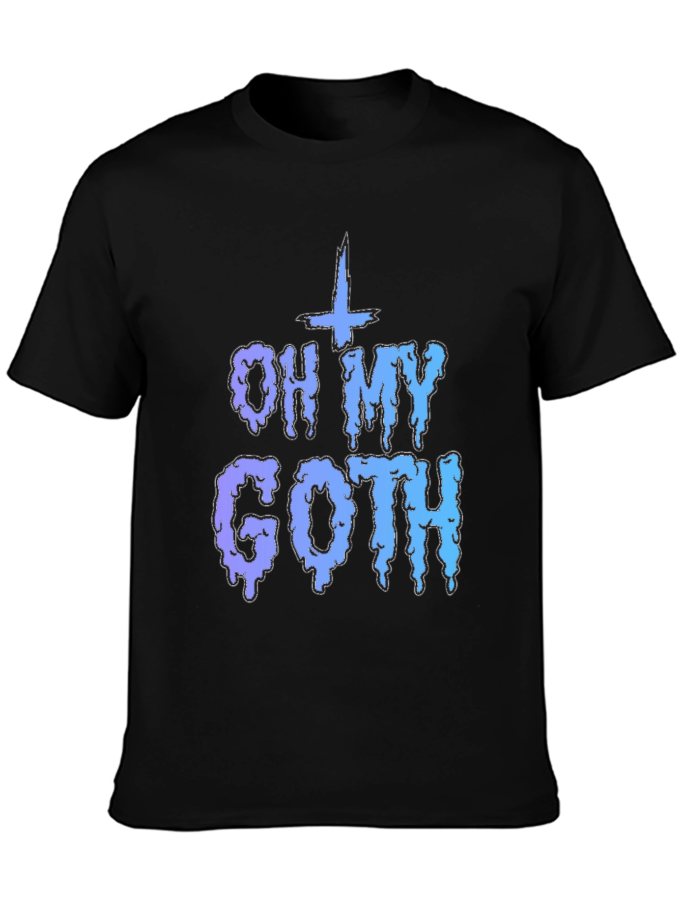 Black Oh My Goth T-Shirt - Black Crew Neck view 3