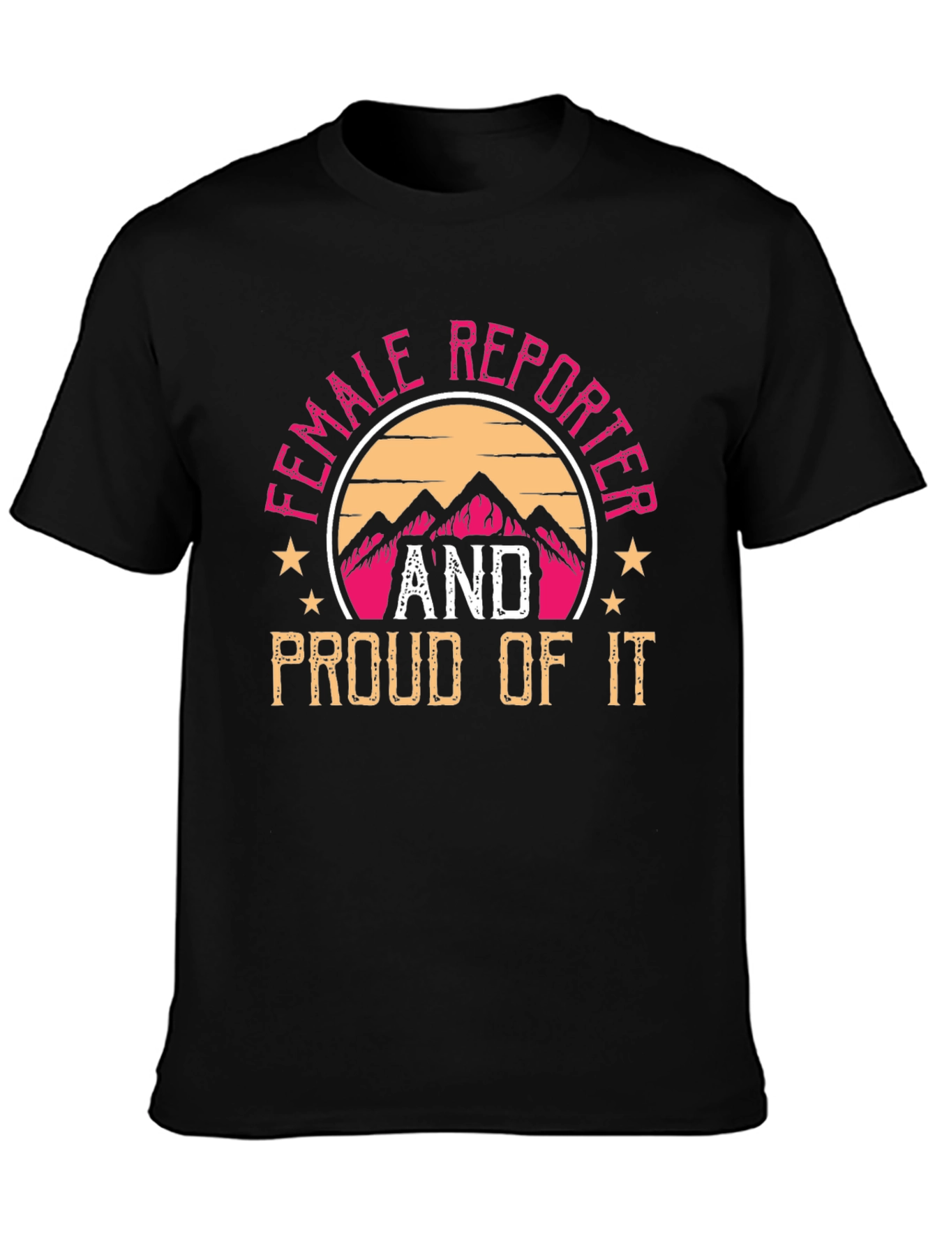 Black Female Reporter Pride T-Shirt view 3