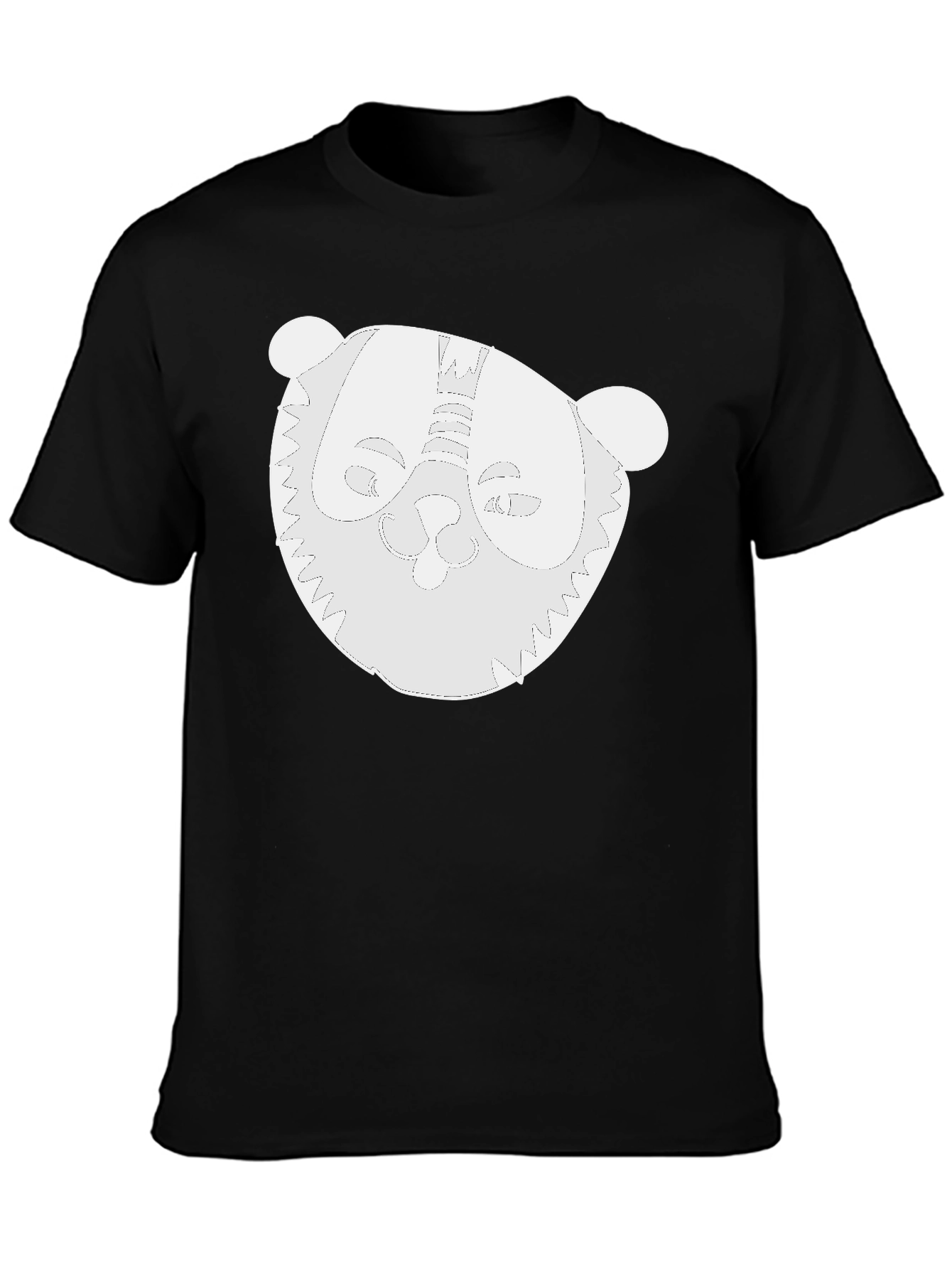 Black Whimsical Panda Graphic Black T-Shirt view 3