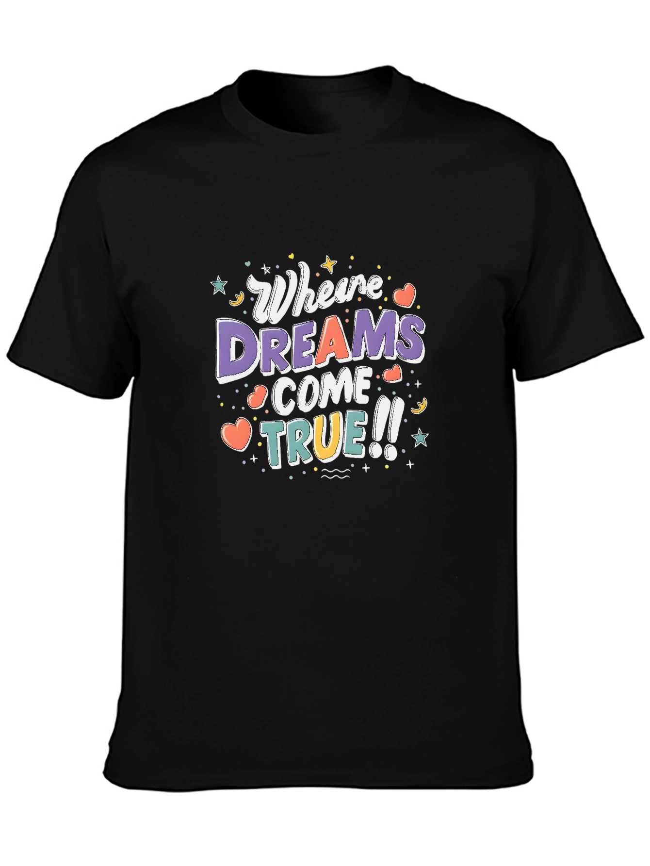 Black Dreams Come True Graphic T-Shirt - Black view 3