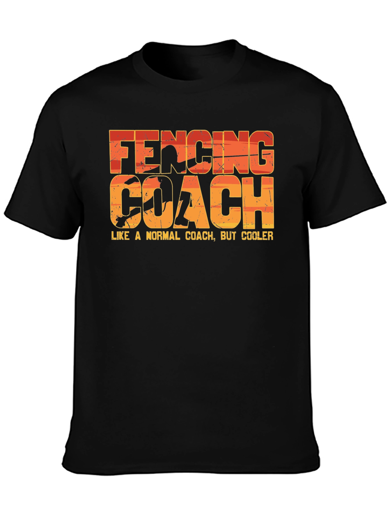 Black Fencing Coach T-Shirt - Like a Normal Coach But Cooler! view 3