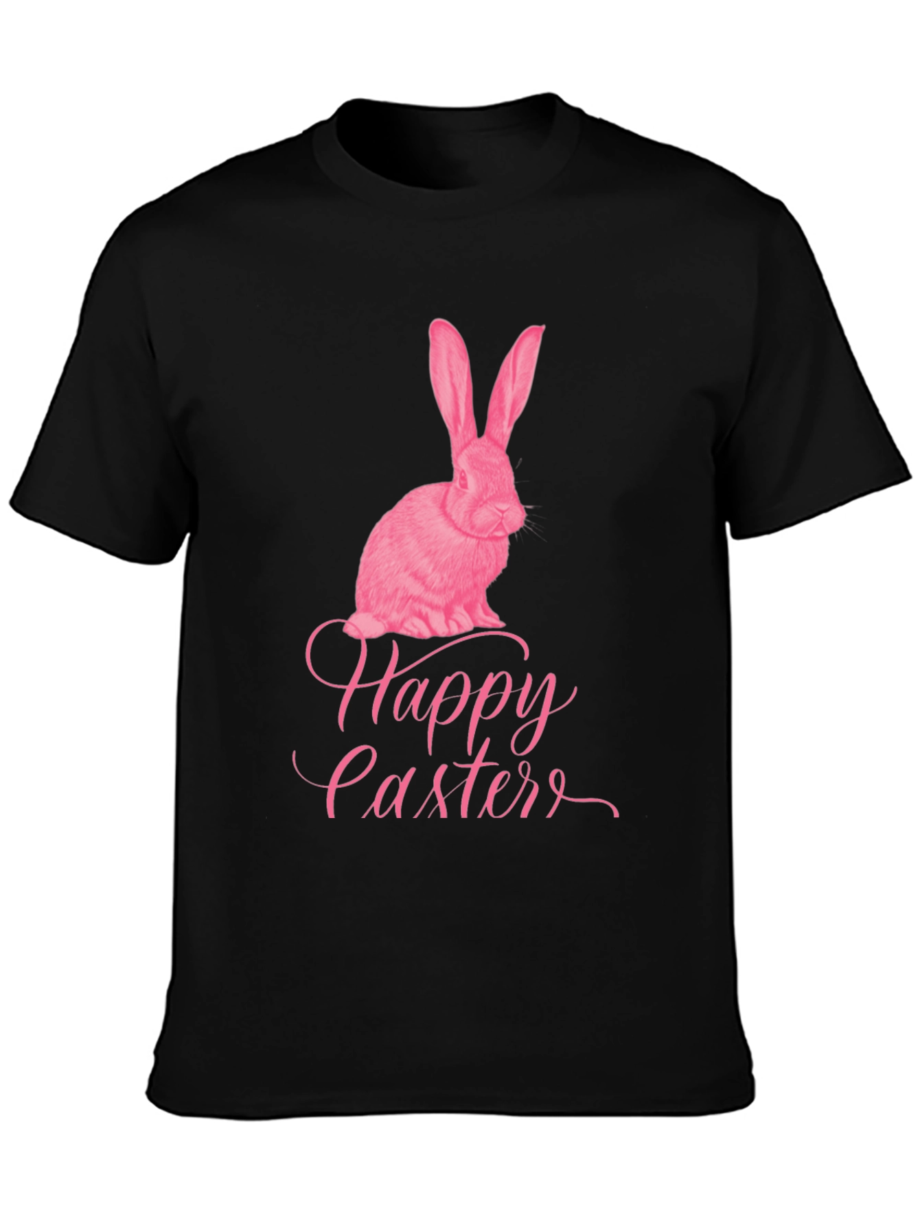 Black Happy Easter Bunny Graphic T-Shirt view 3