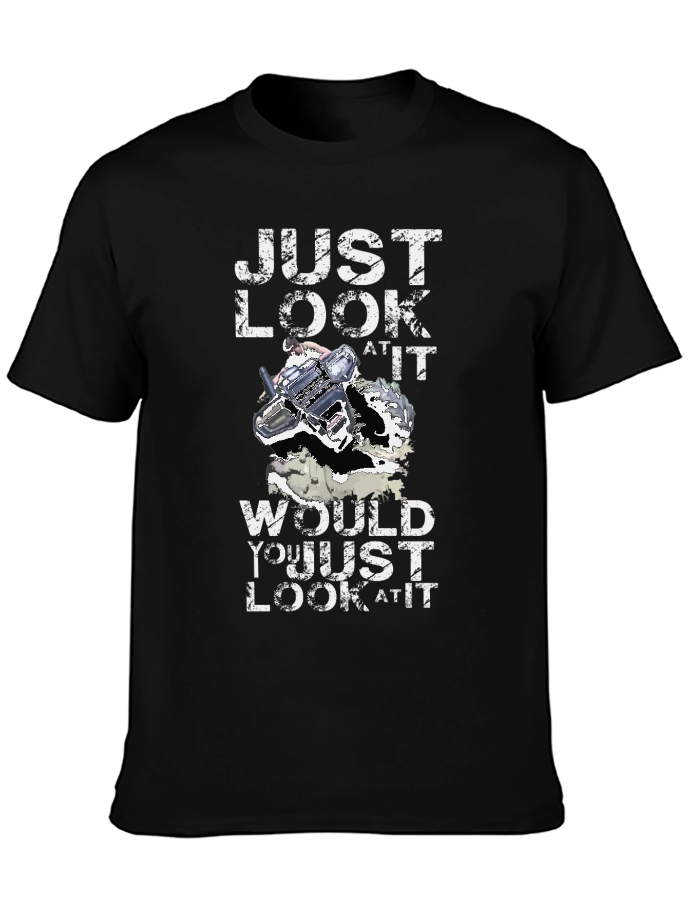 Black Just Look At It T-Shirt Funny Gift view 3
