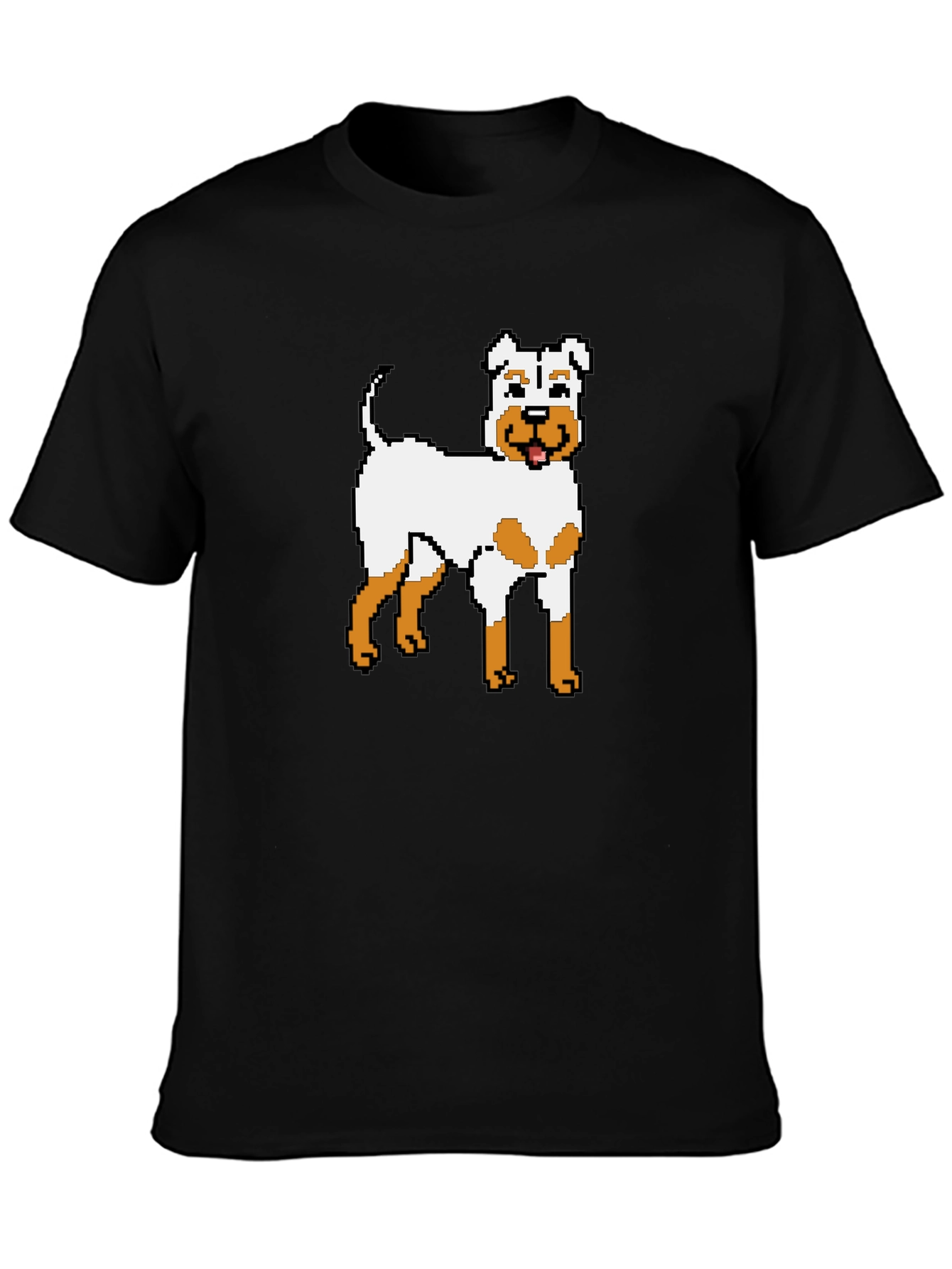 Black Pixel Dog Graphic T-Shirt - Unique Canine Design view 3