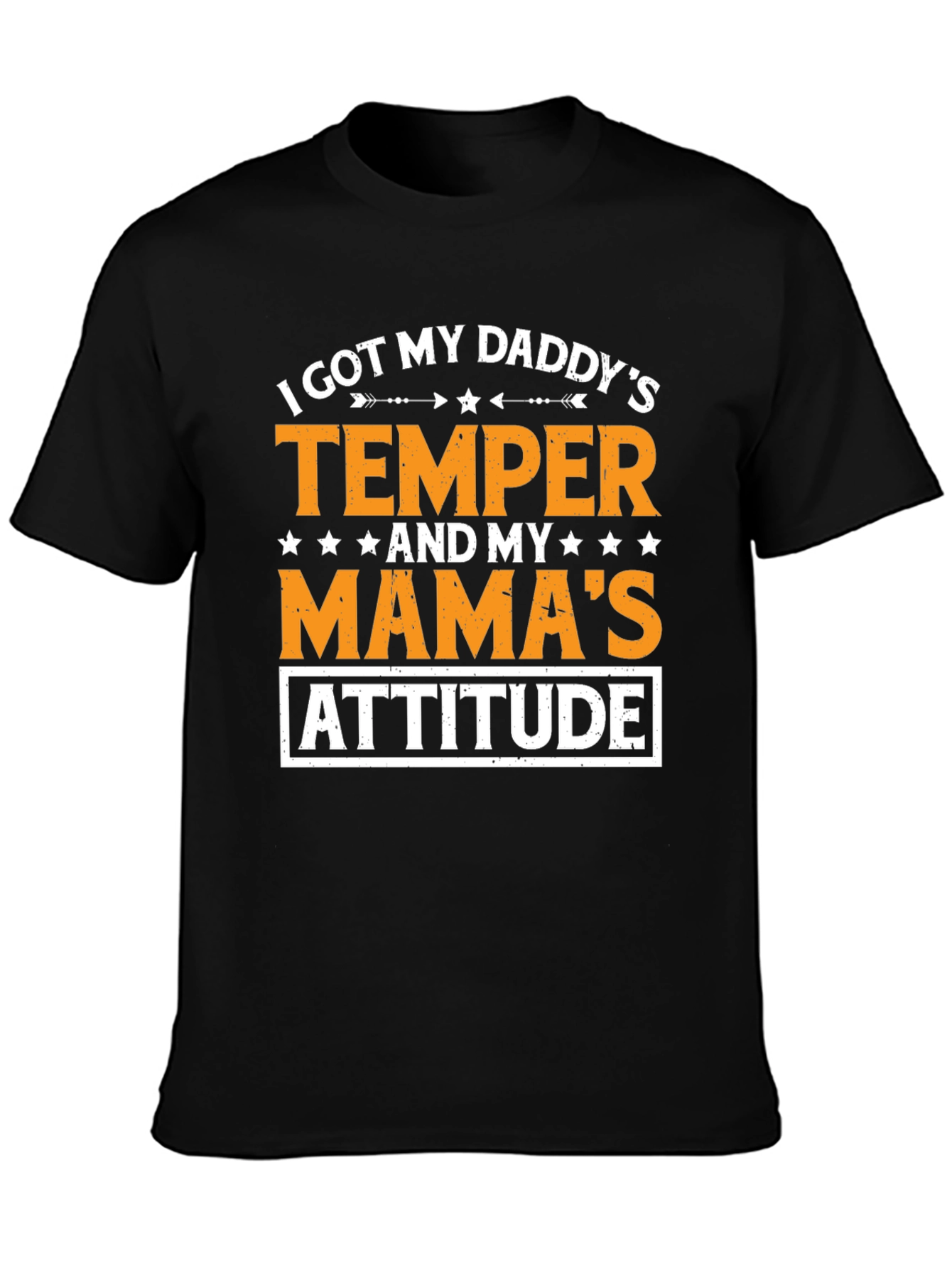 Black Daddy's Temper, Mama's Attitude T-Shirt view 3