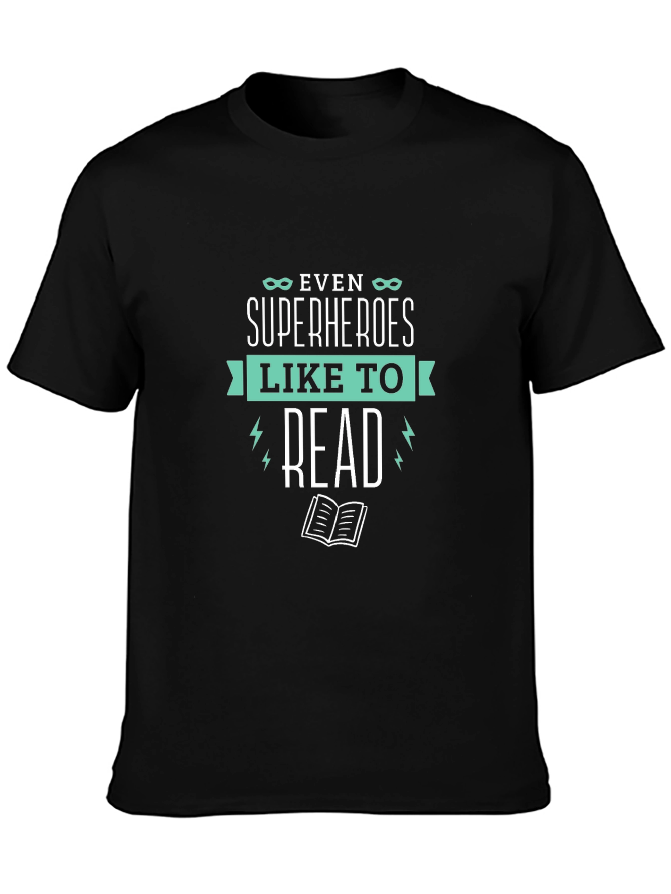 Black Even Superheroes Like to Read T-Shirt view 3