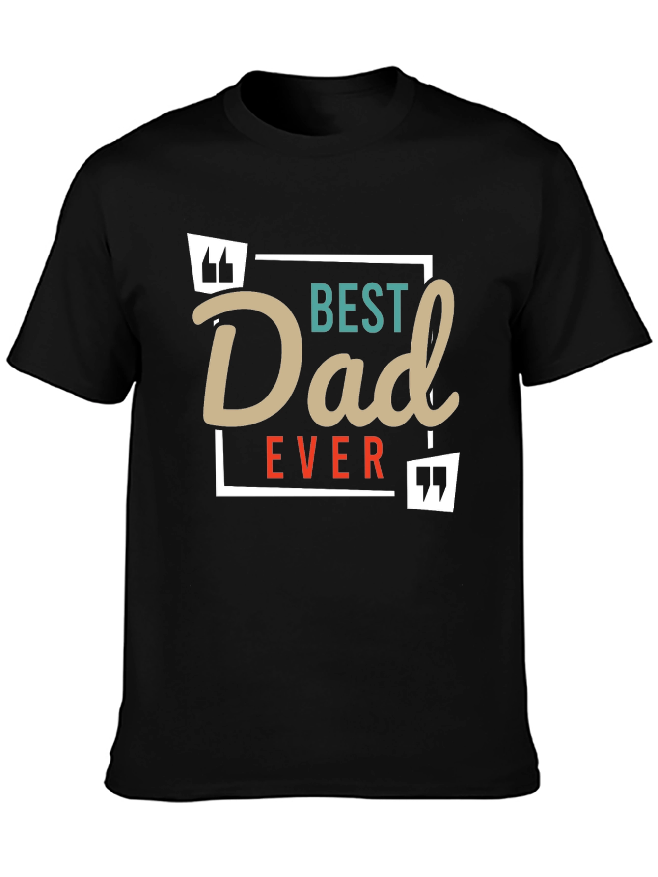 Black Best Dad Ever T-Shirt -  Black Cotton Blend Graphic Tee view 3
