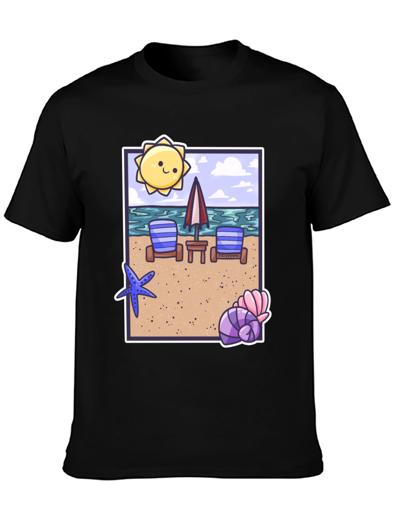 Black Beach Vibes T-Shirt: Summer Holiday Tee view 3