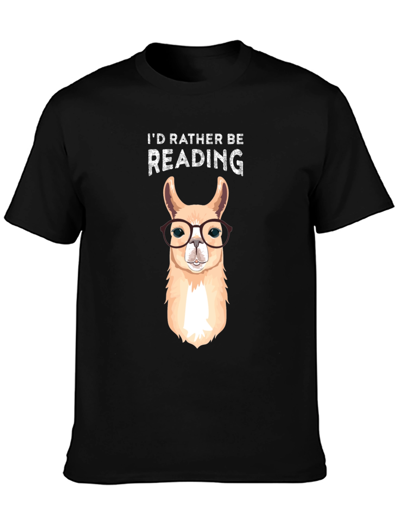 Black Llama Reading T-Shirt - Book Lover Tee view 3