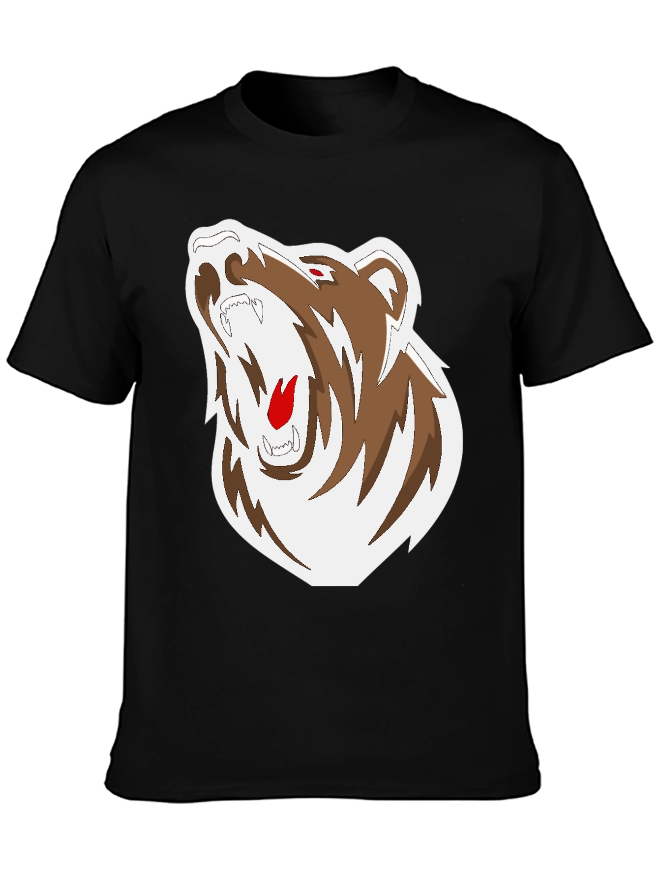 Black Black T-Shirt with Bear Graphic view 3
