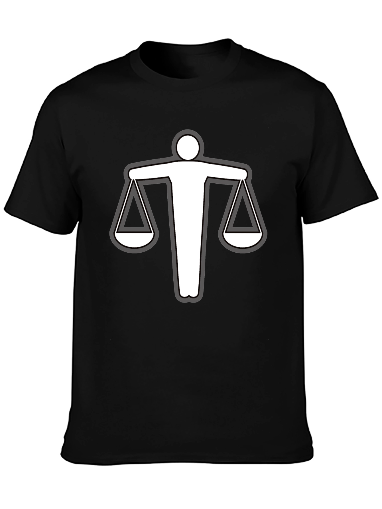 Black Scales of Justice Graphic T-Shirt - Black Cotton Tee view 3