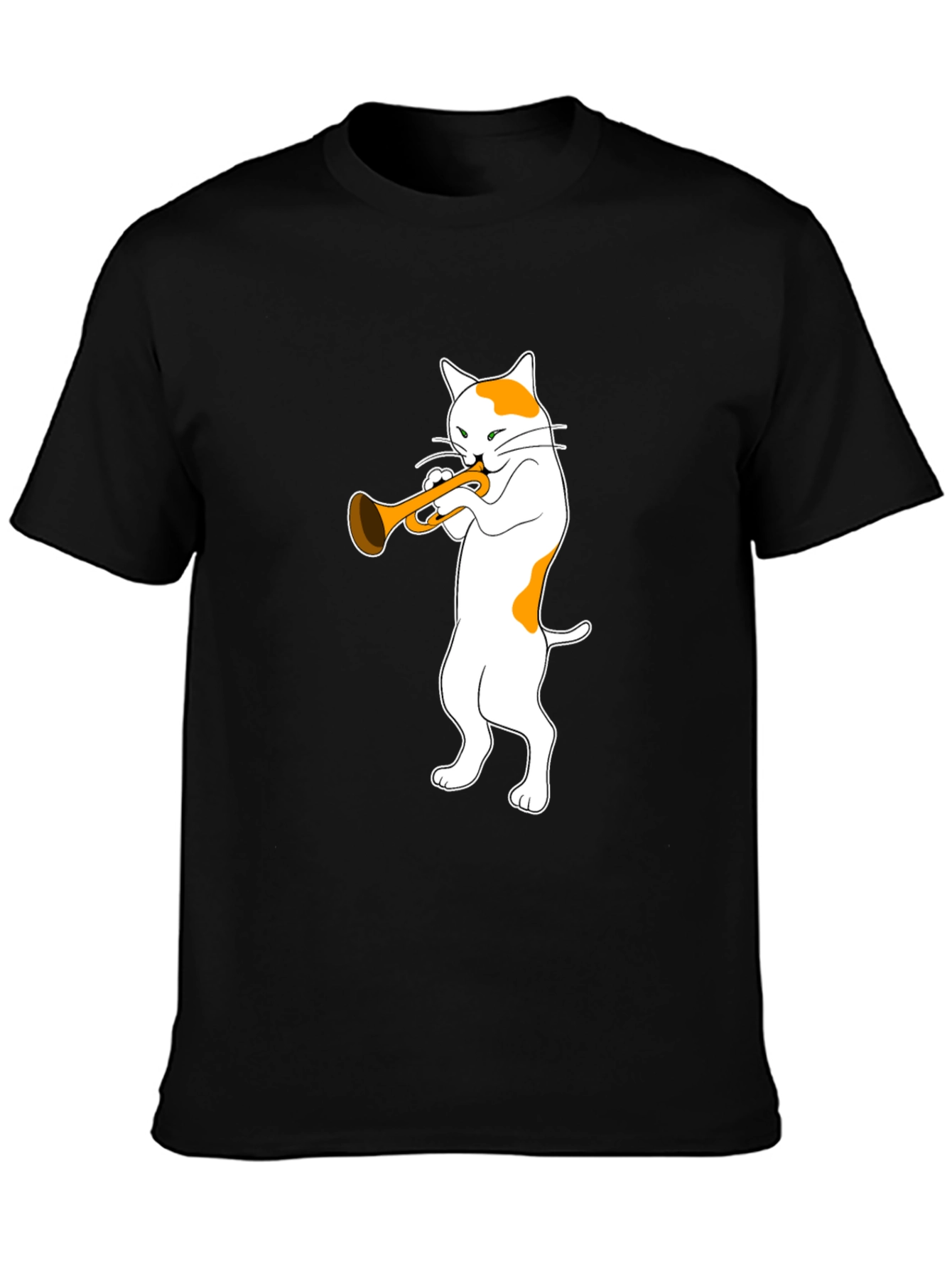 Black Cool Cat Trumpet T-Shirt - Black view 3