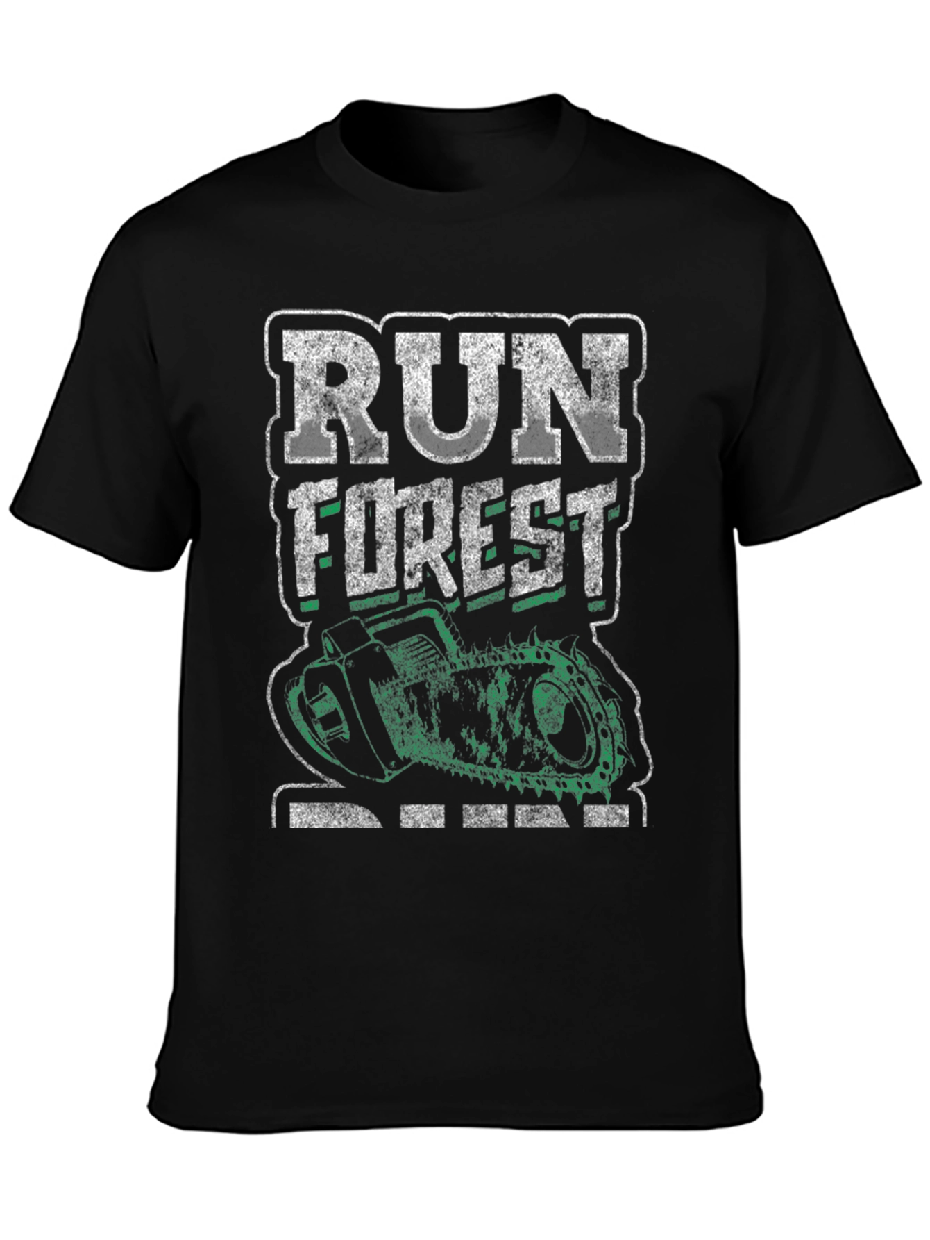 Black Run Forest Run T-Shirt - Unique Novelty Tee view 3