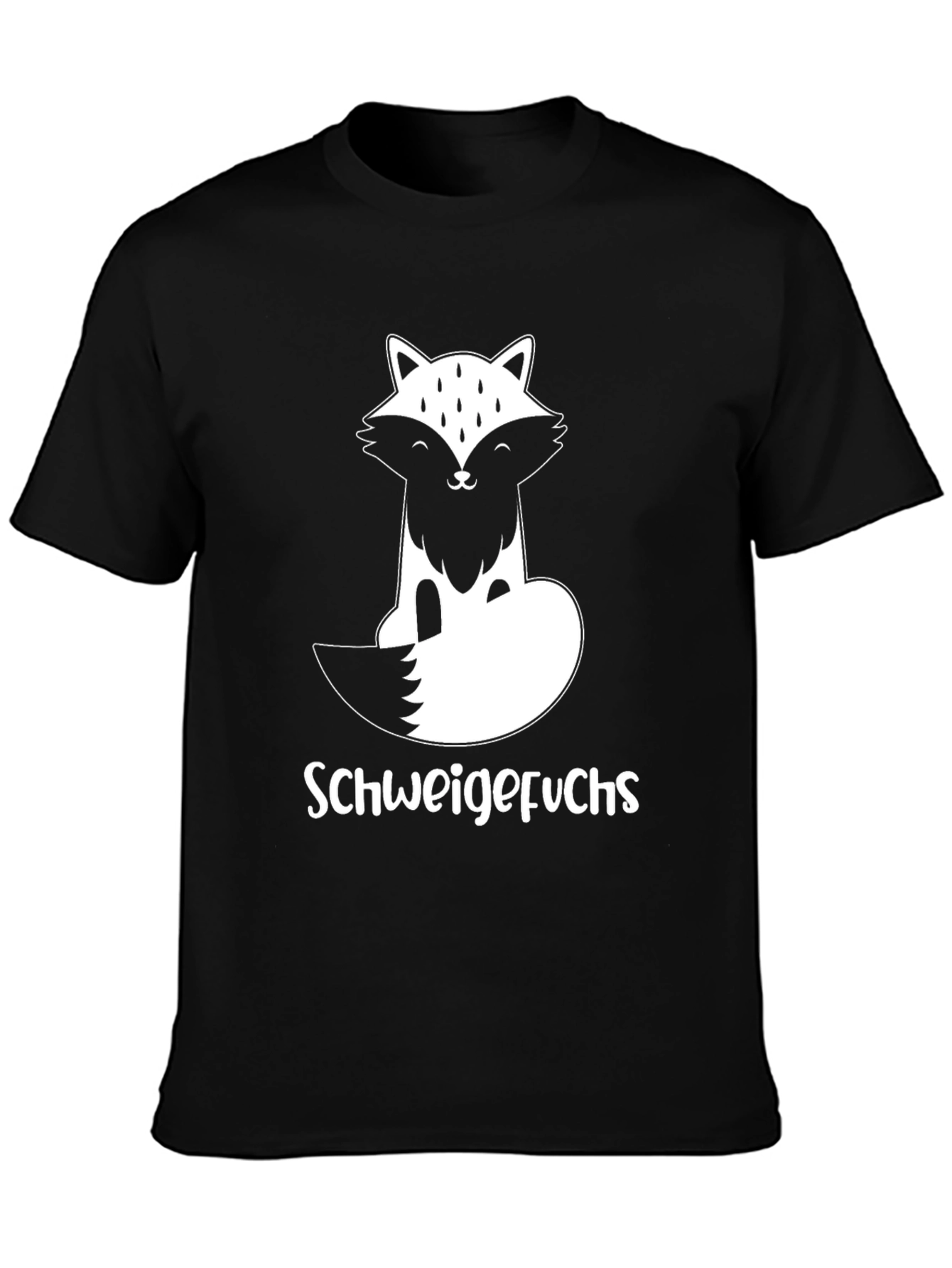 Black Schweigefuchs Graphic T-Shirt - Fox Design view 3