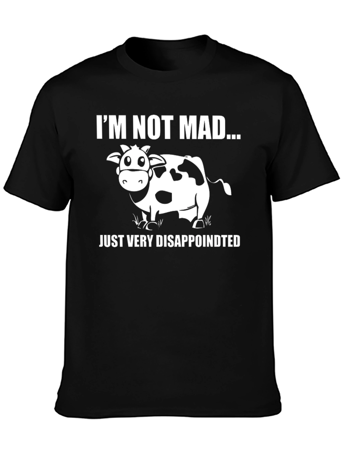Black Funny Cow 'I'm Not Mad' Graphic T-Shirt view 3