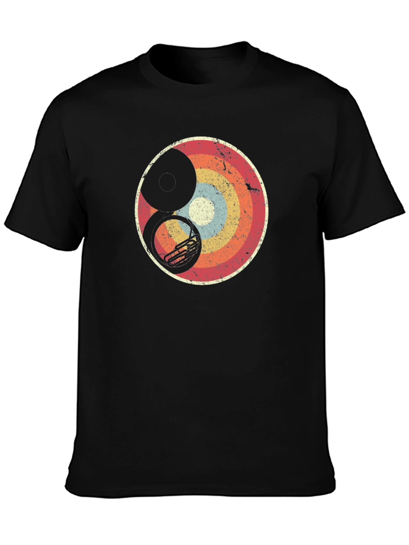Black Retro Tuba Eclipse Graphic Tee view 3