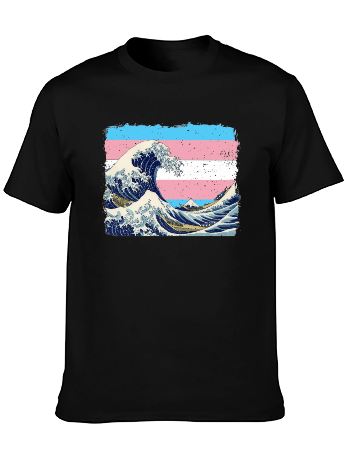 Black Transgender Wave T-Shirt view 3