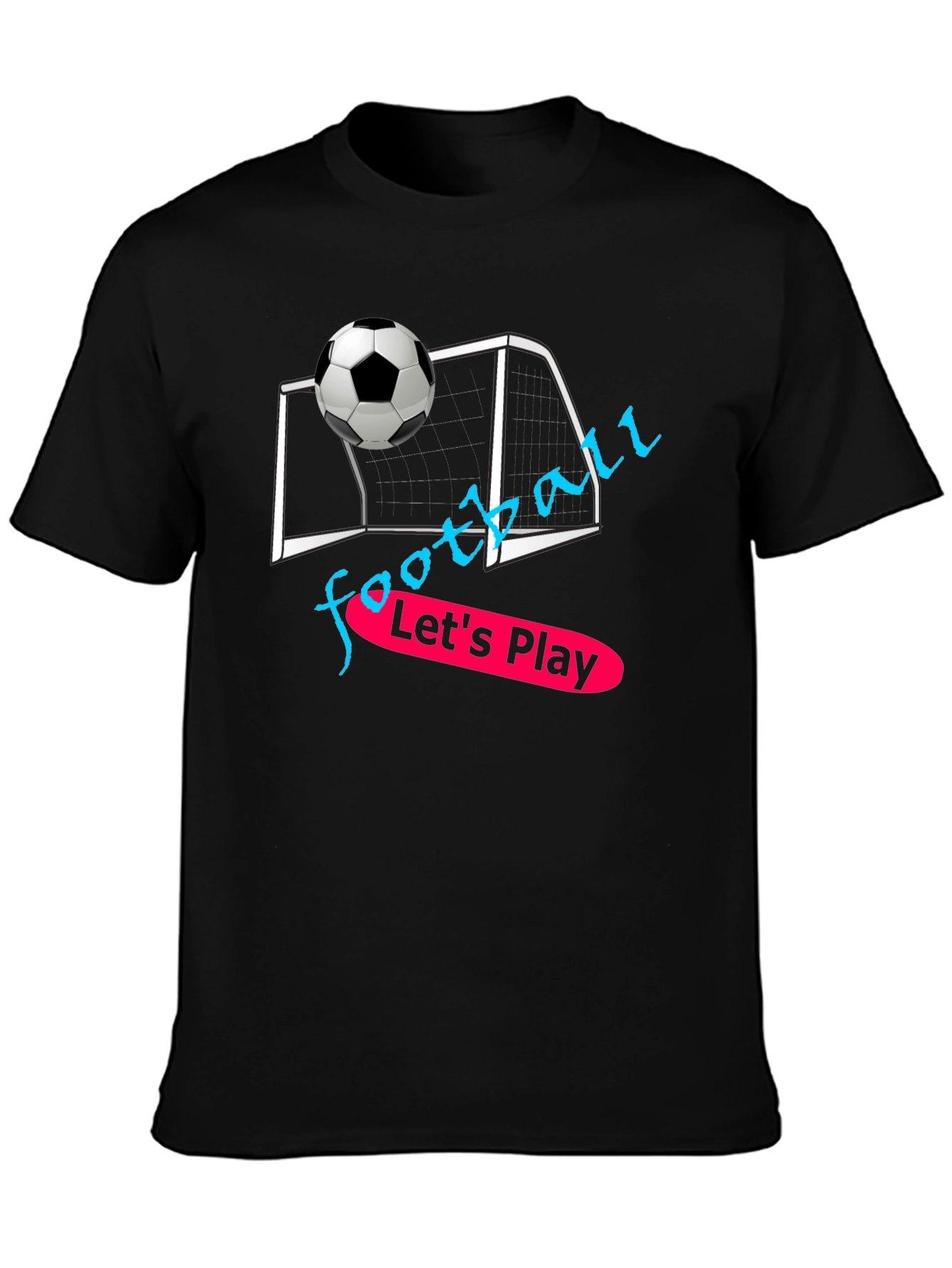 Black Football Graphic T-Shirt - Let's Play! view 3
