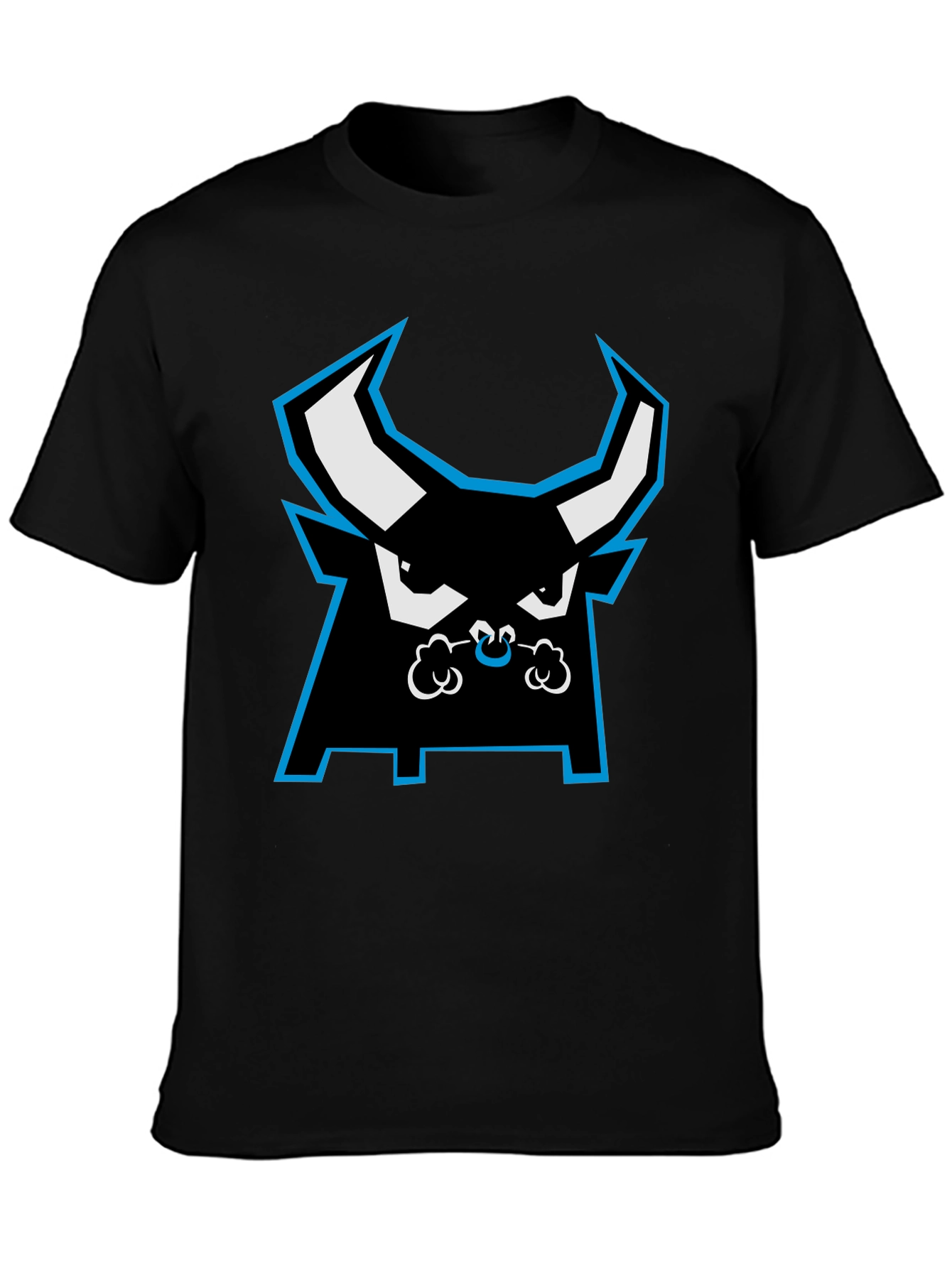 Black Bold Bull Graphic Tee - Black Cotton Casual Wear view 3