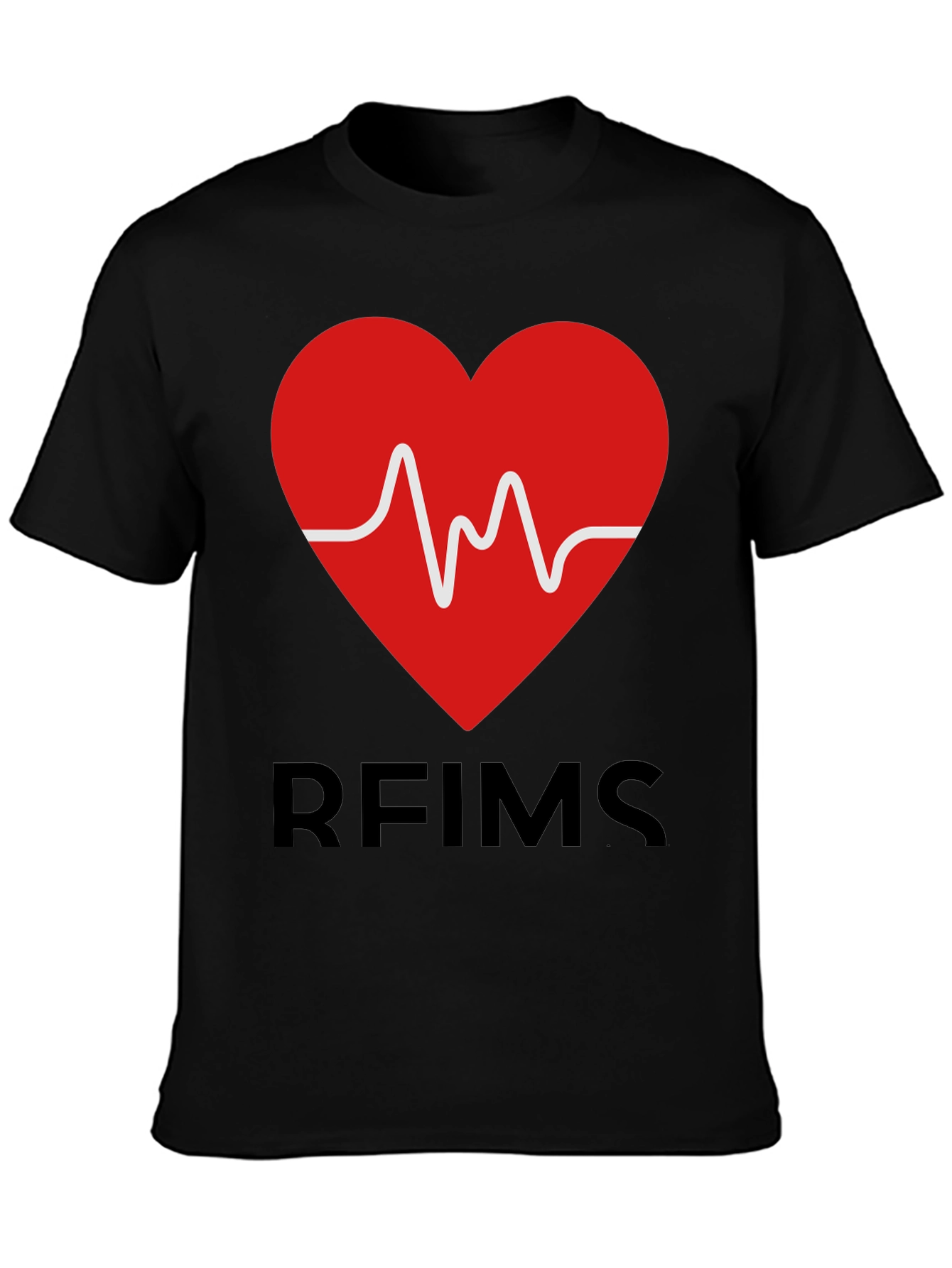 Black RFIMS Heartbeat Graphic Tee - Stylish Casual Wear view 3