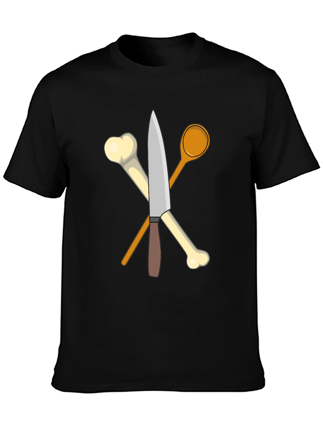 Black Culinary Bones T-Shirt - Kitchen Humor Apparel view 3